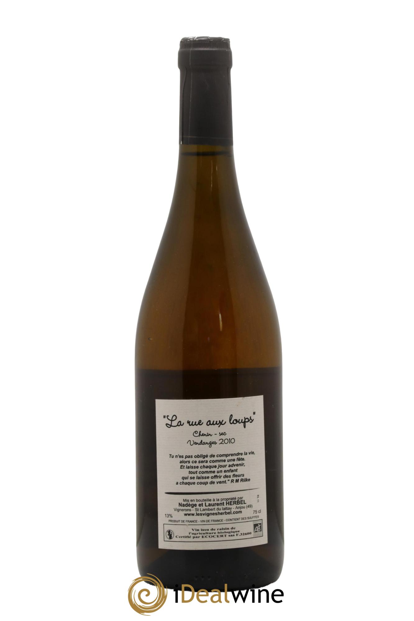 Vin de France La Rue aux Loups Herbel 2010 - Lot de 1 bouteille - 1
