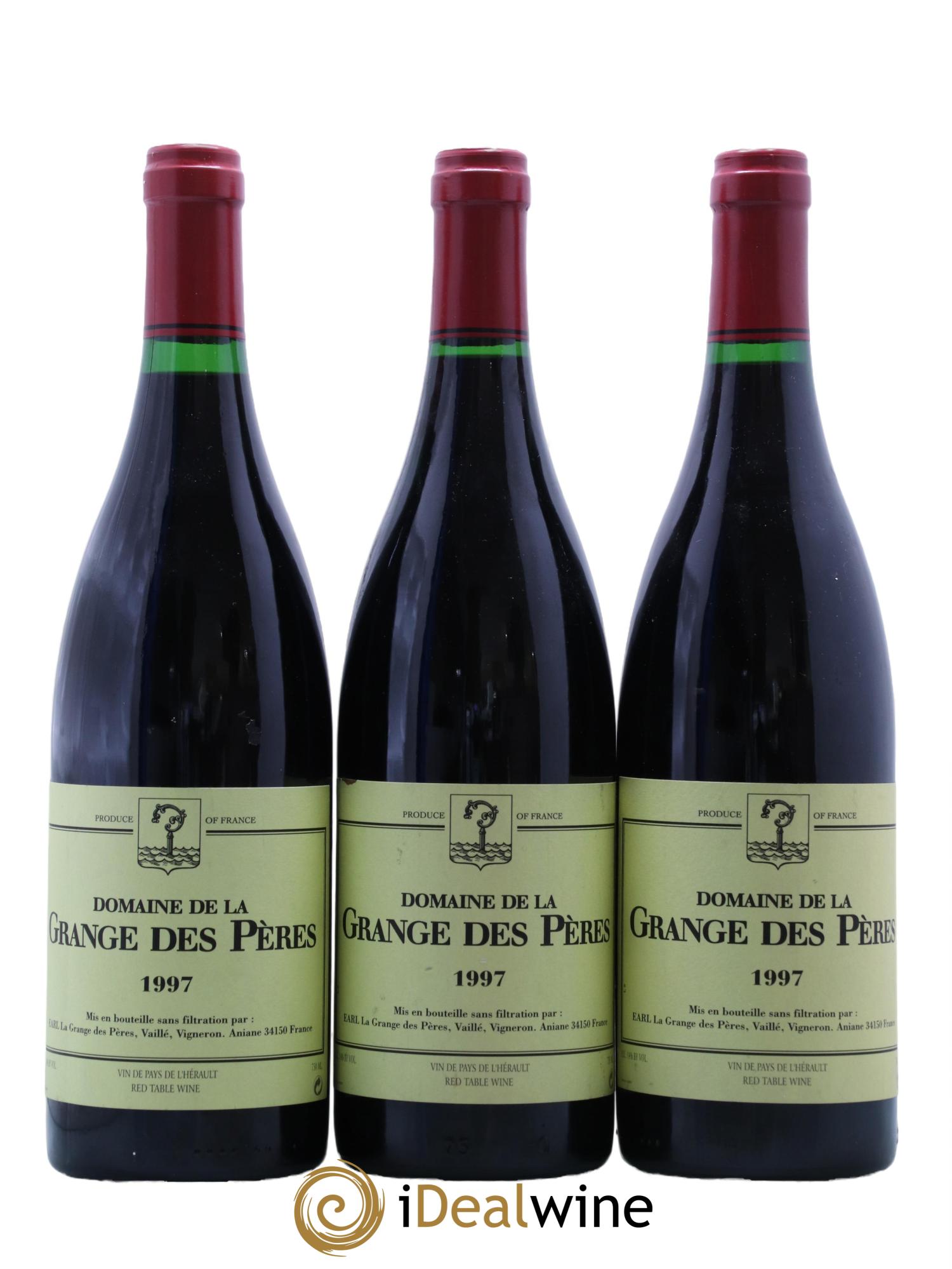 Pays d'Hérault Grange des Pères Laurent Vaillé 1997 - Lot de 3 bouteilles - 0