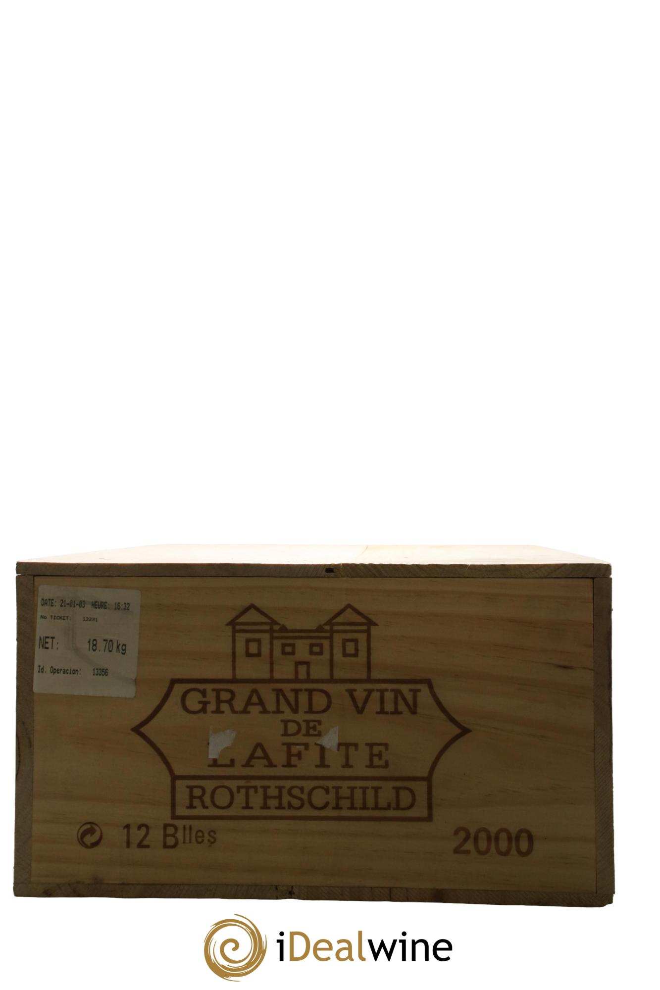 Château Lafite Rothschild 1er Grand Cru Classé 2000 - Lot de 12 bouteilles - 6