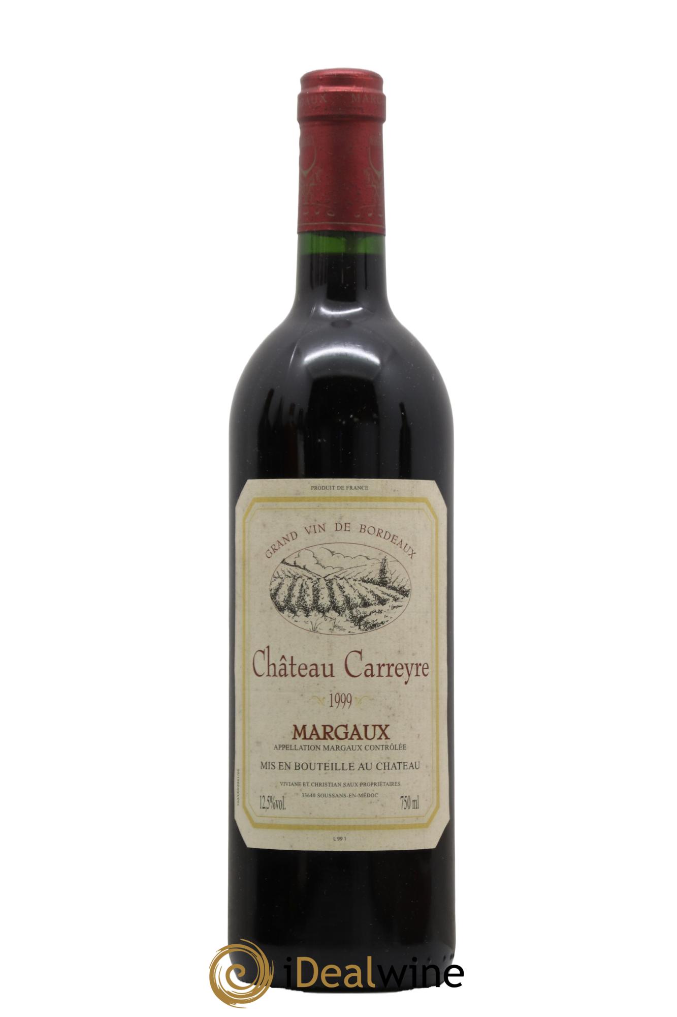 Bordeaux Margaux Château Carreyre 1999 - Lot de 1 bouteille - 0