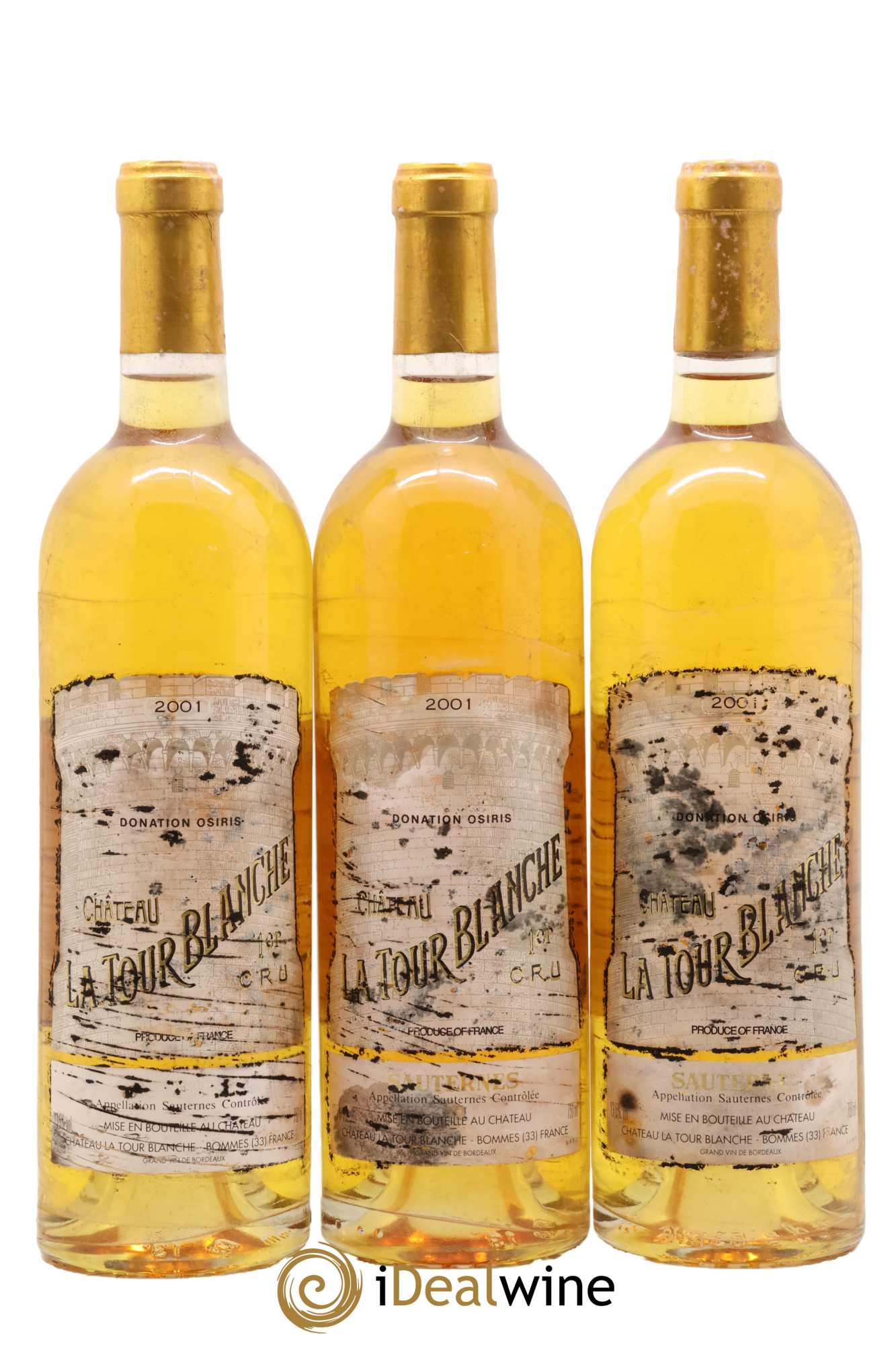 Château la Tour Blanche 1er Grand Cru Classé 2001 - Lot de 3 bouteilles - 0