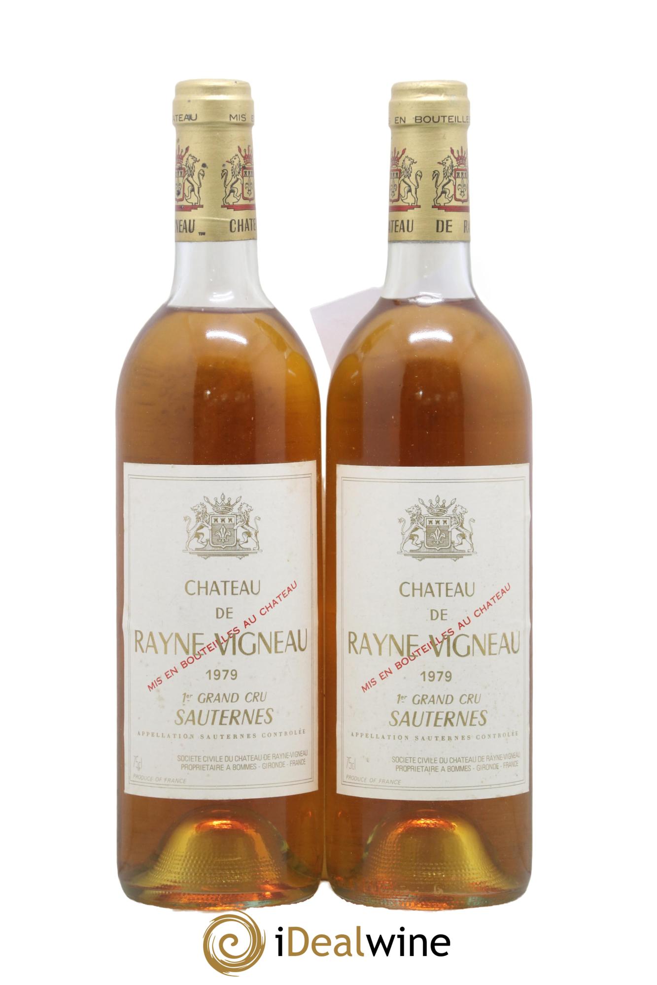 Château de Rayne Vigneau 1er Grand Cru Classé 1979 - Lot of 2 bottles - 0
