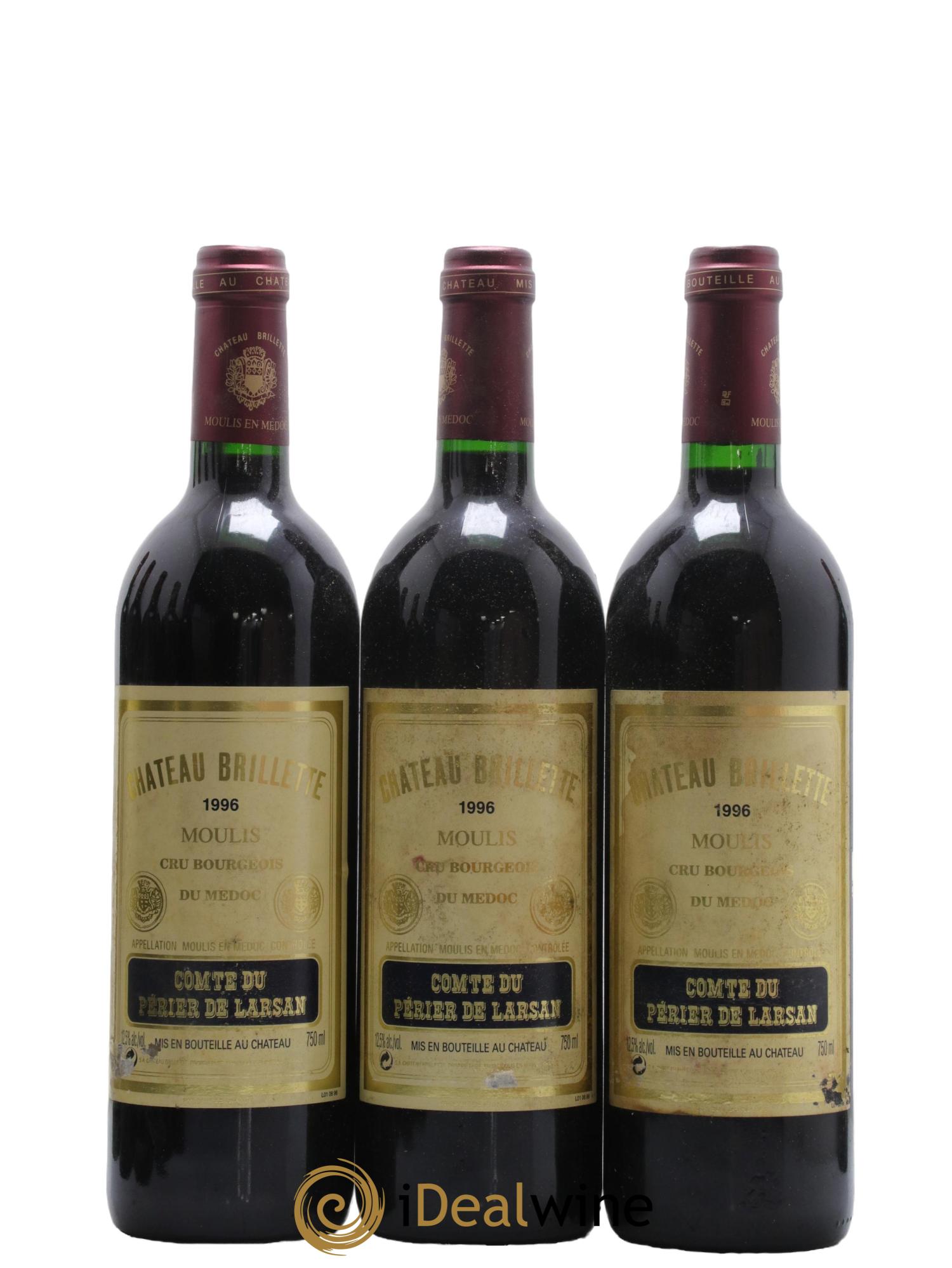 Château Brillette Cru Bourgeois 1996 - Lot de 12 bouteilles - 2