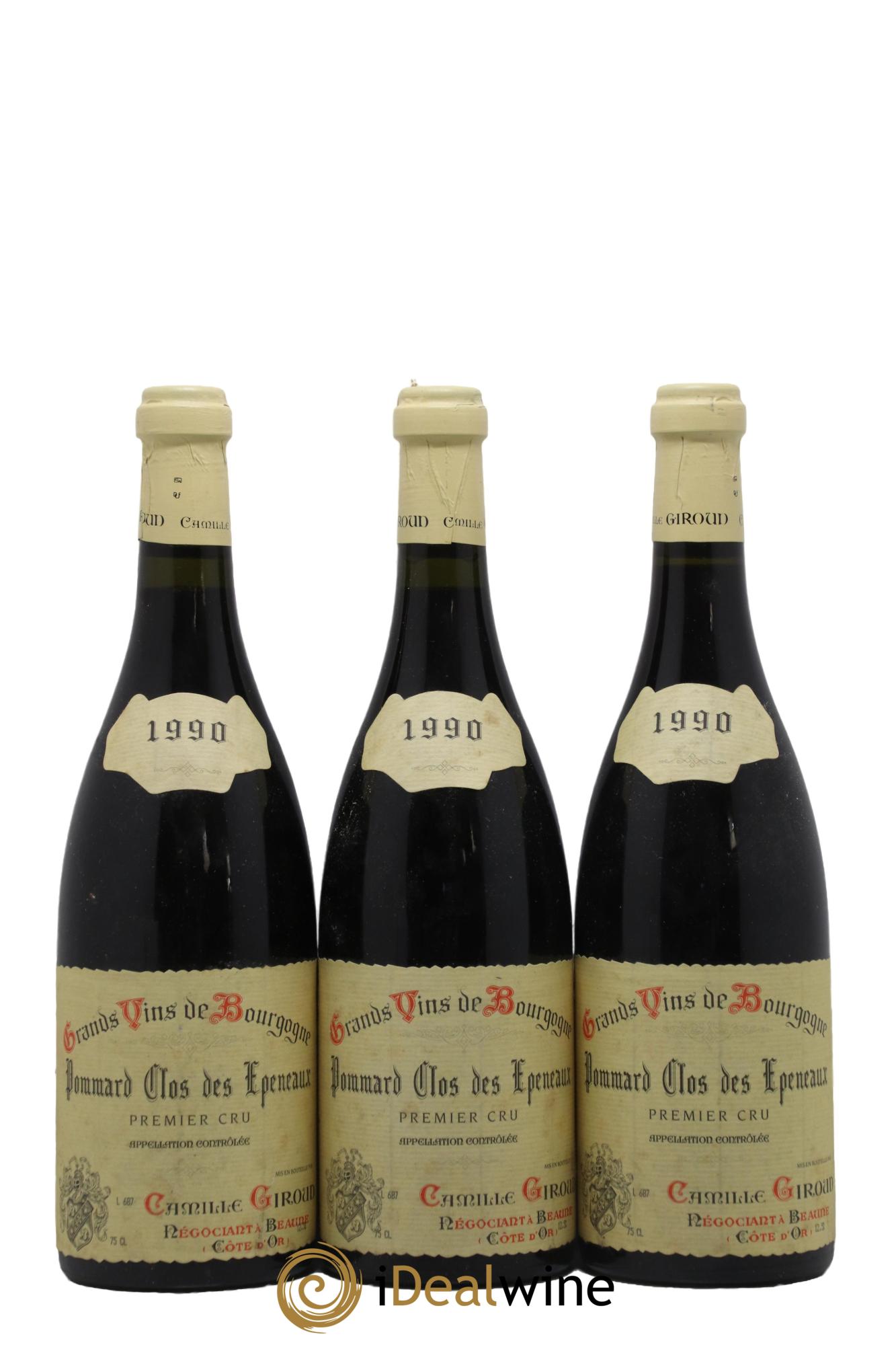 Pommard 1er Cru Clos des Epeneaux Giroud 1990 - Lotto di 3 bottiglie - 0