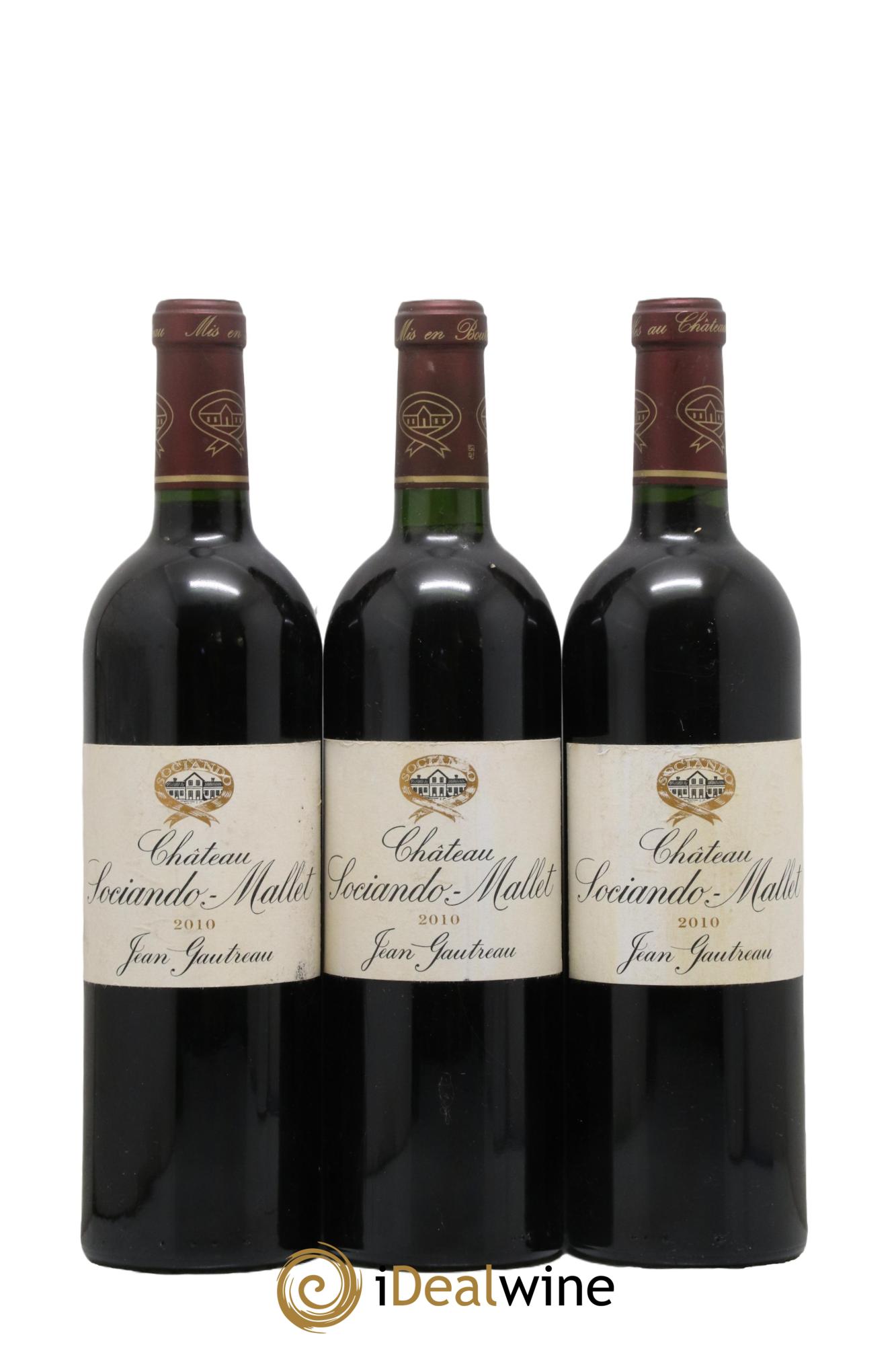 Château Sociando Mallet 2010 - Lot de 3 bouteilles - 0