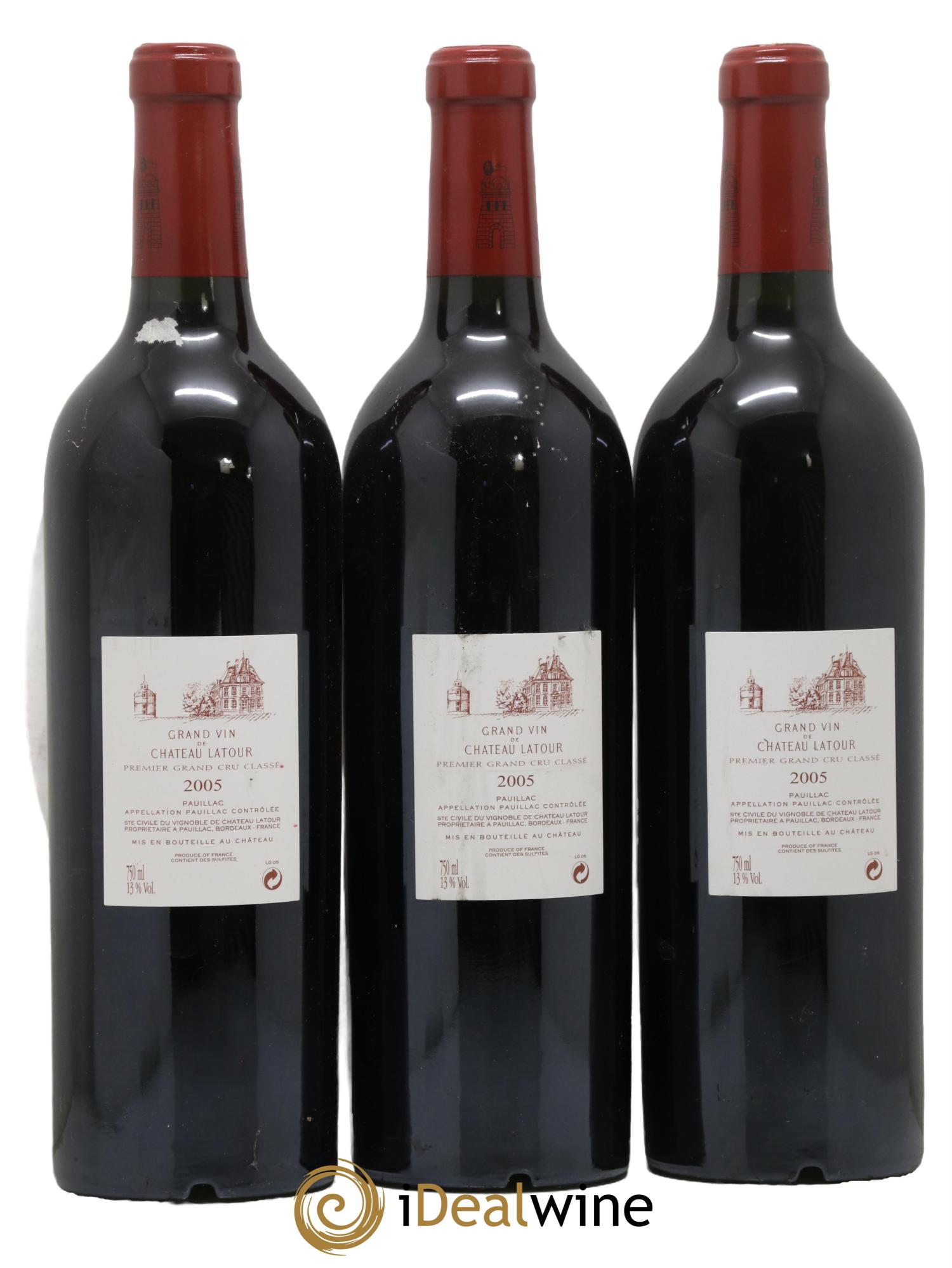 Château Latour 1er Grand Cru Classé 2005 - Lot de 3 bouteilles - 1