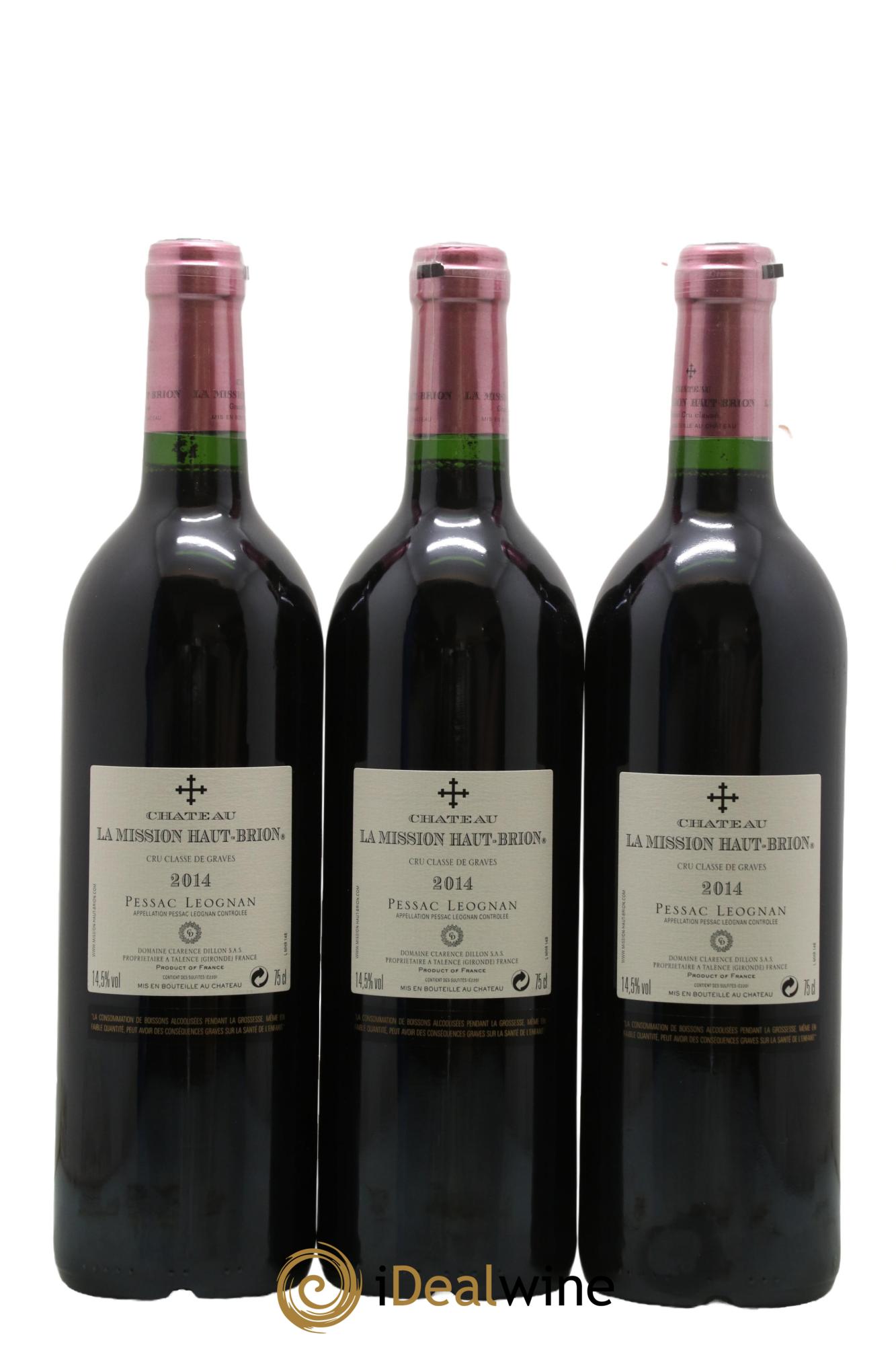 Château la Mission Haut-Brion Cru Classé de Graves 2014 - Lot of 3 bottles - 1