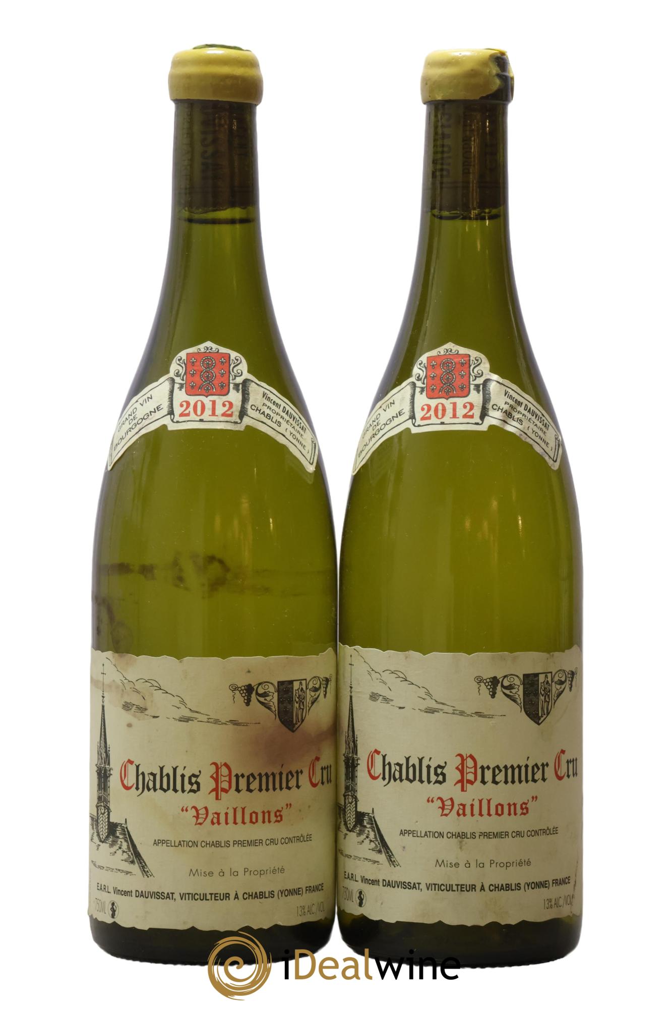 Chablis 1er Cru Vaillons Vincent Dauvissat (Domaine) 2012 - Lotto di 2 bottiglie - 0