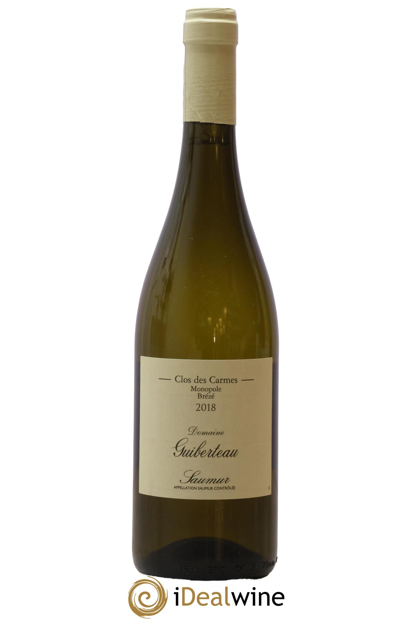 Saumur Brézé Clos des Carmes Domaine Guiberteau 2018 - Lot de 1 bouteille - 0