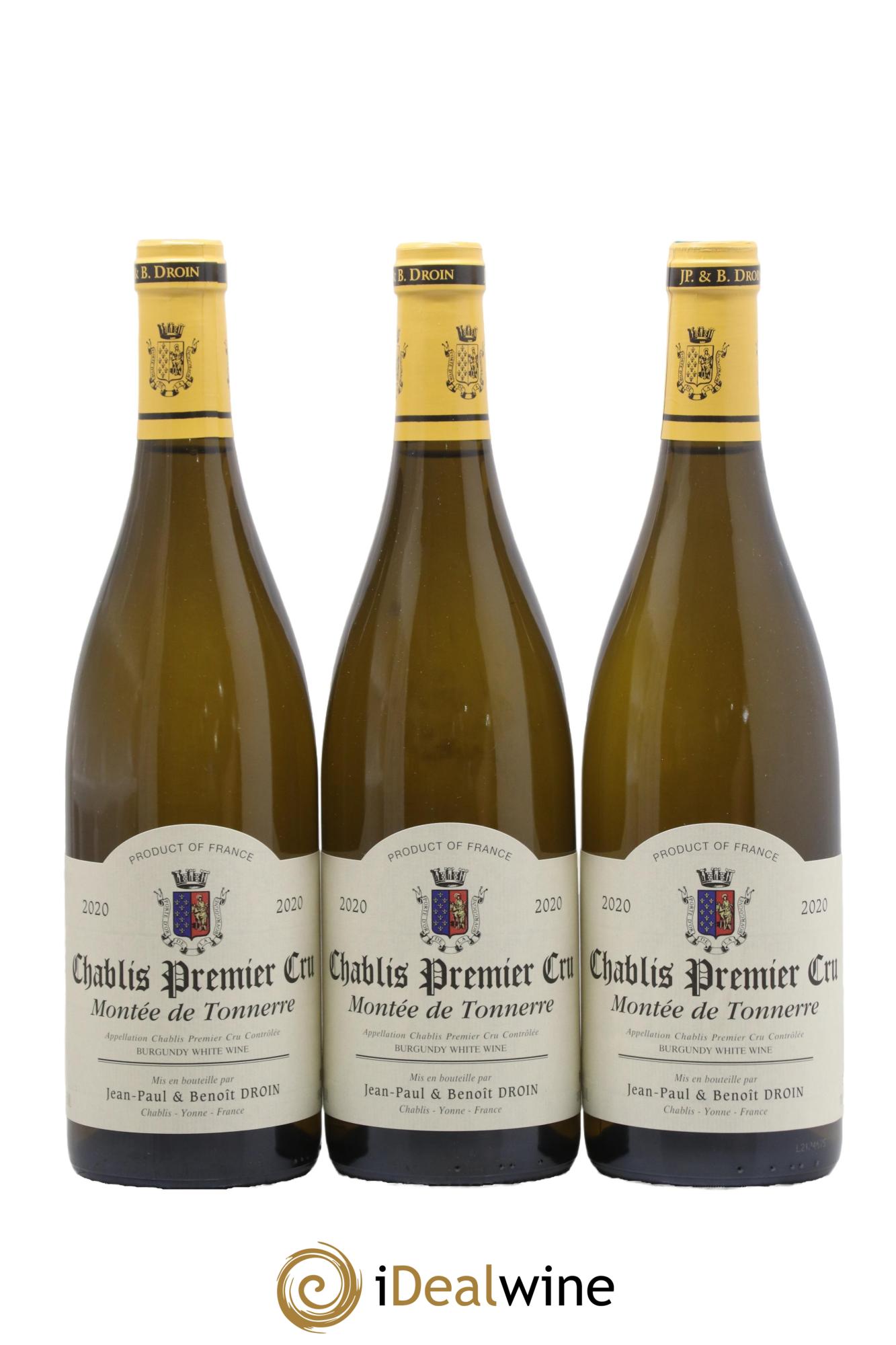 Chablis 1er Cru Montée de Tonnerre Jean-Paul & Benoît Droin (Domaine) 2020 - Lot de 3 bouteilles - 0