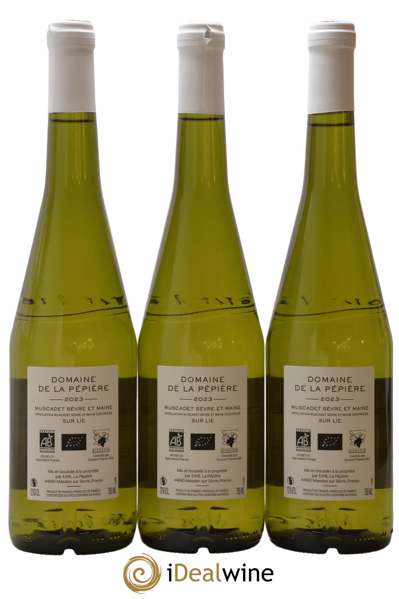 Muscadet-Sèvre-et-Maine sur lie Domaine de la Pépière 2023 - Lot de 3 bouteilles - 1