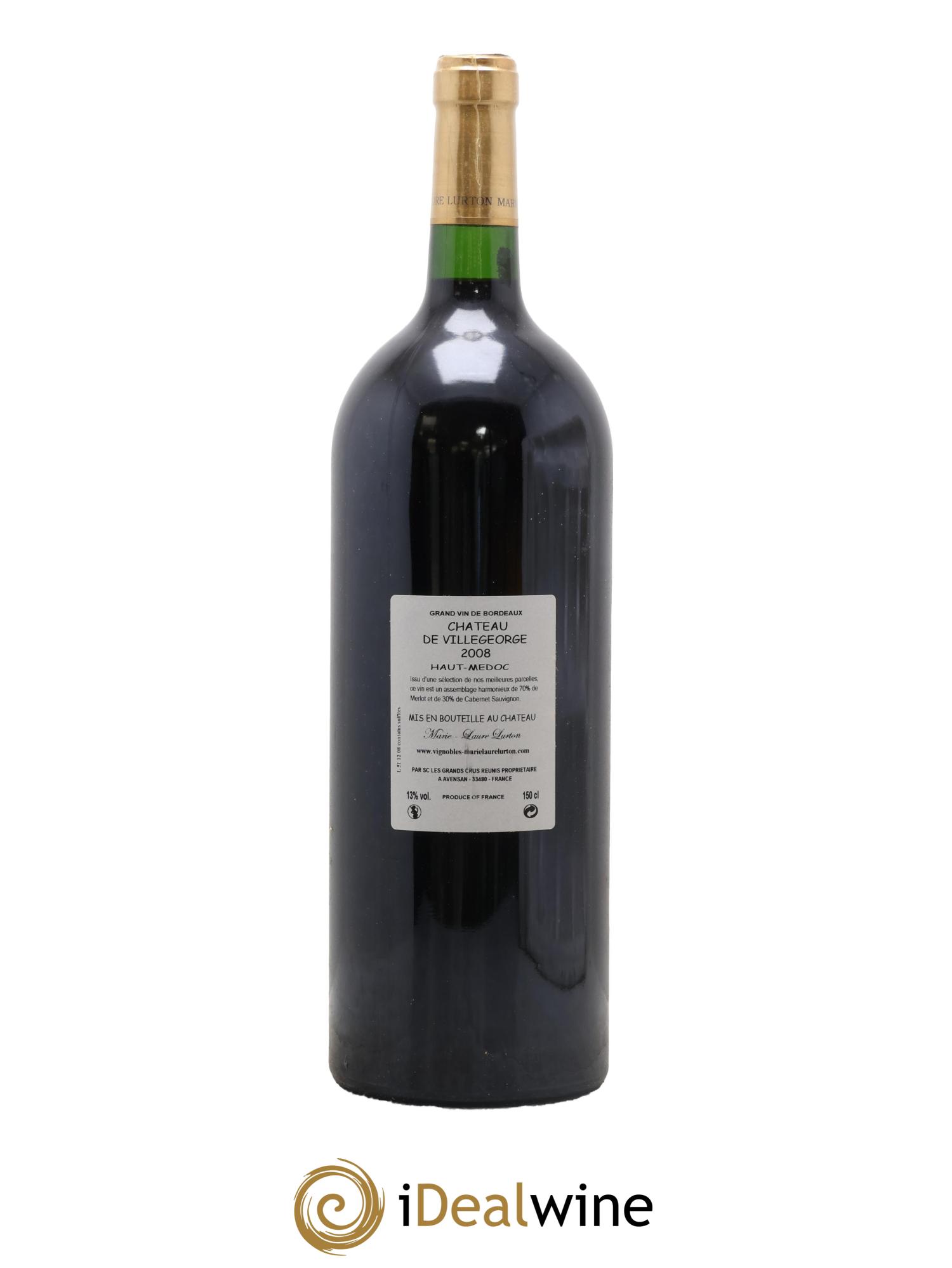 Château Villegeorge Cru Bourgeois 2008 - Lot de 1 magnum - 1