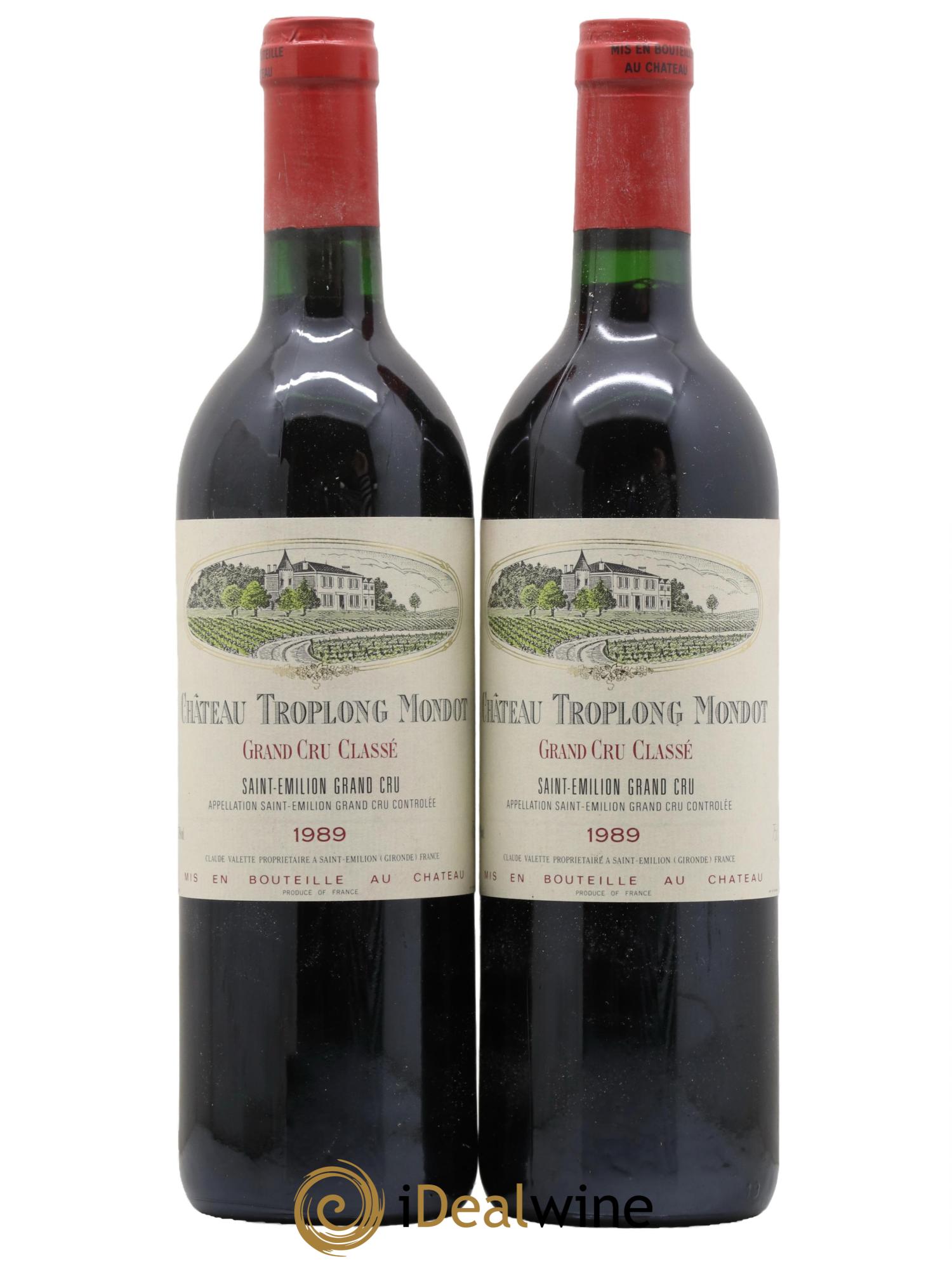 Château Troplong Mondot 1er Grand Cru Classé B 1989 - Lot de 2 bouteilles - 0