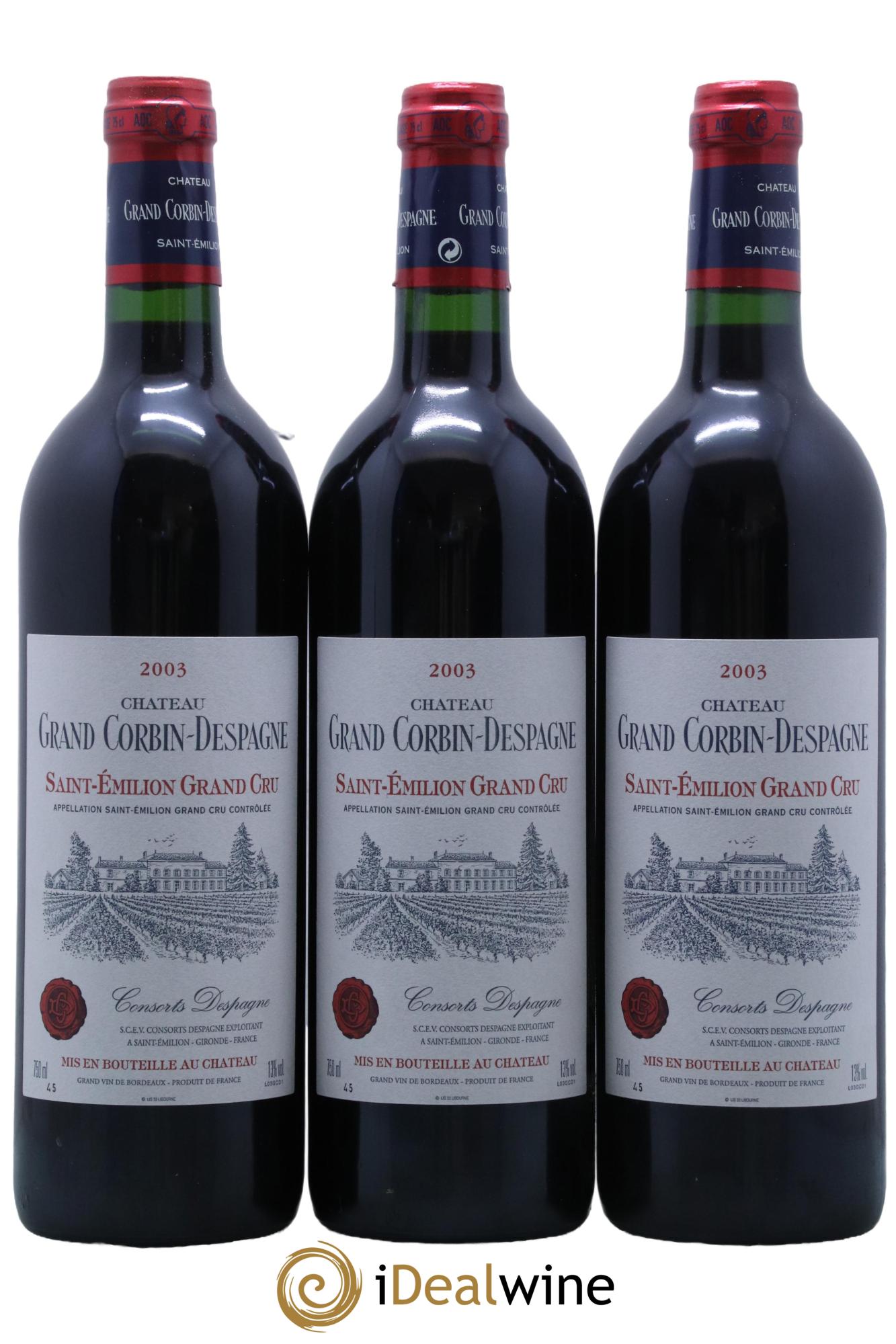 Château Grand Corbin Despagne Grand Cru Classé 2003 - Lot de 12 bouteilles - 4