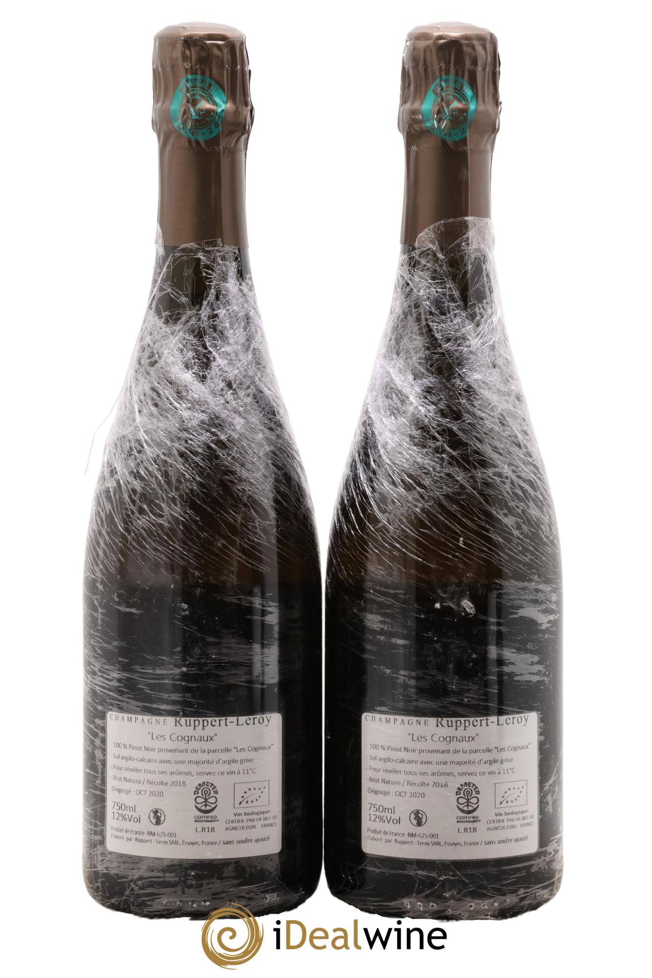 Les Cognaux Brut Nature Ruppert-Leroy 2018 - Lot of 2 bottles - 1