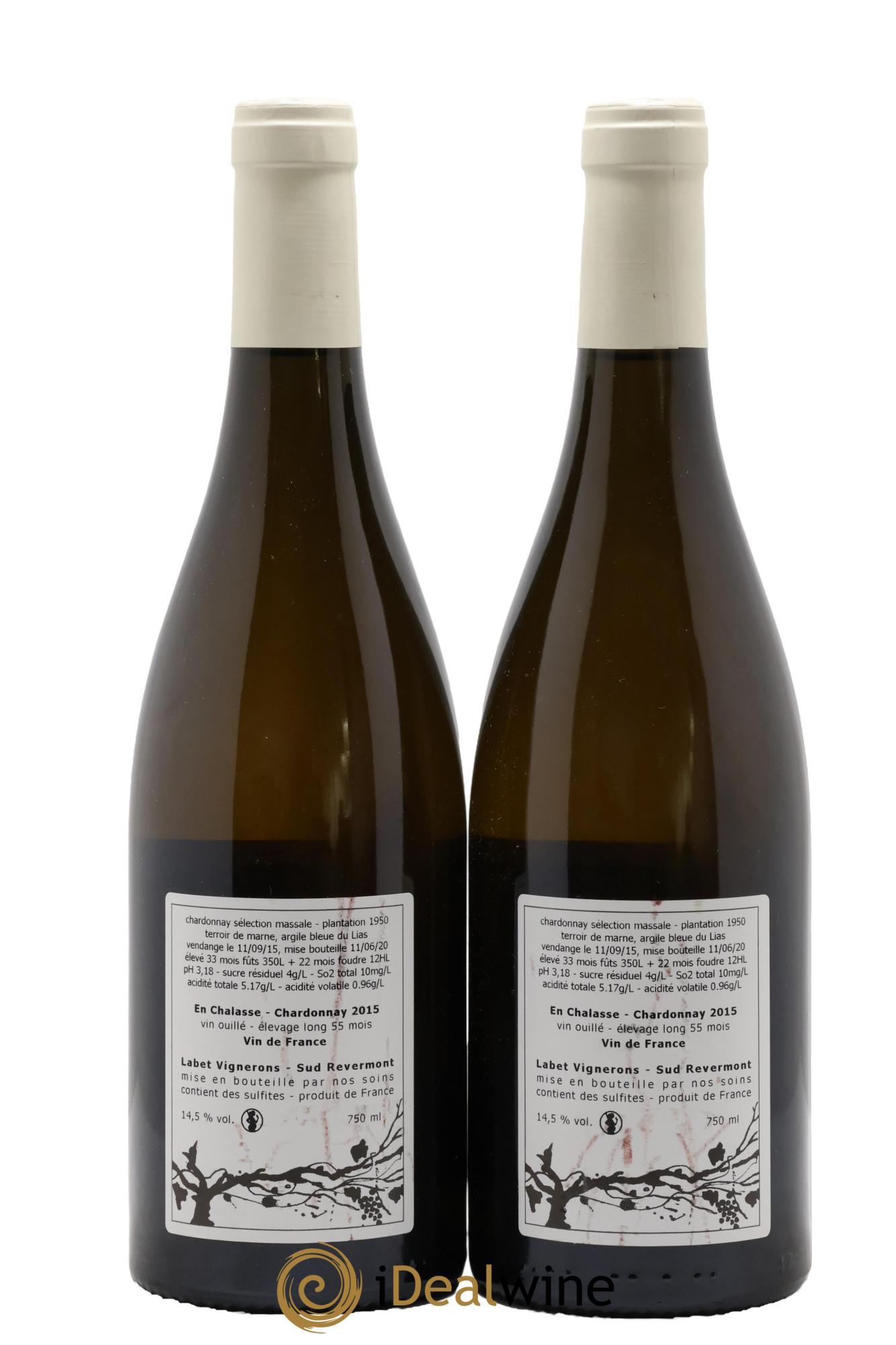 Côtes du Jura Chardonnay Elevage Long En Chalasse Romain - Julien - Charline Labet 2015 - Lotto di 2 bottiglie - 1
