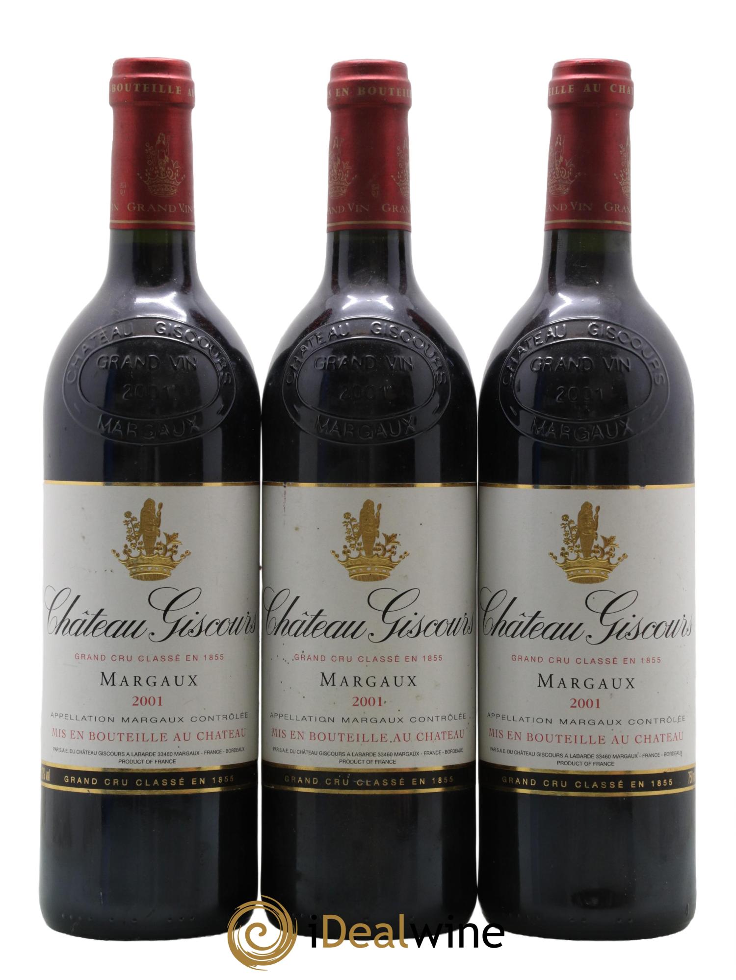 Château Giscours 3ème Grand Cru Classé 2001 - Lot de 3 bouteilles - 0