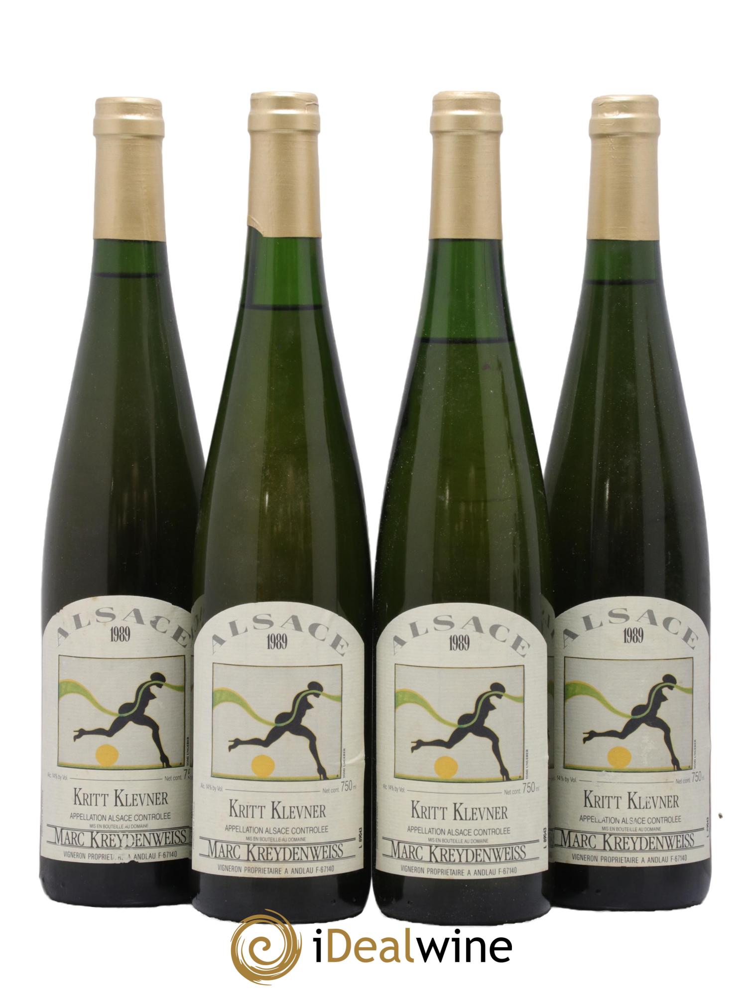 Alsace Kritt Klevener Marc Kreydenweiss 1989 - Lot de 4 bouteilles - 0