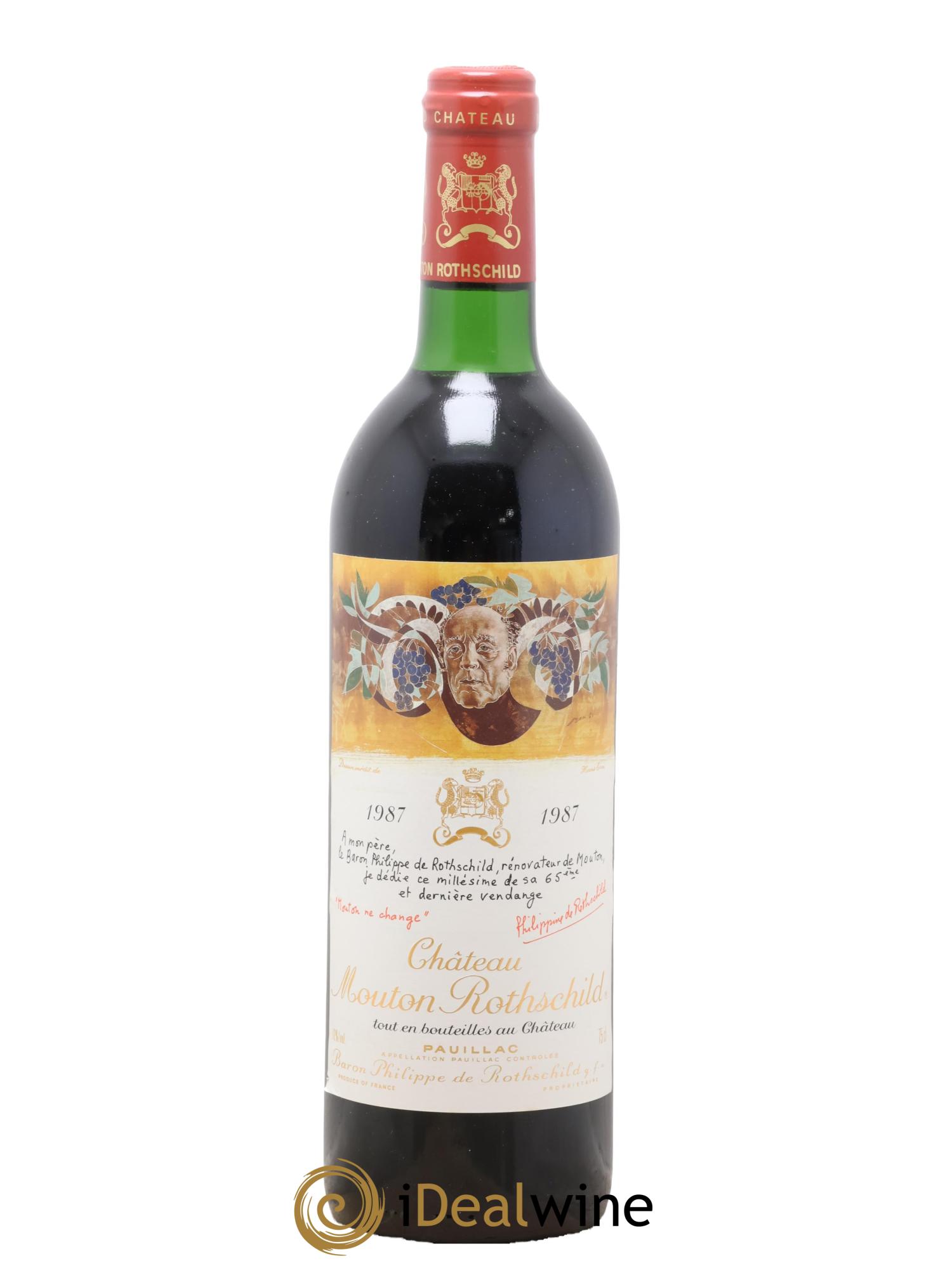 Château Mouton Rothschild 1er Grand Cru Classé 1987 - Lot de 1 bouteille - 0
