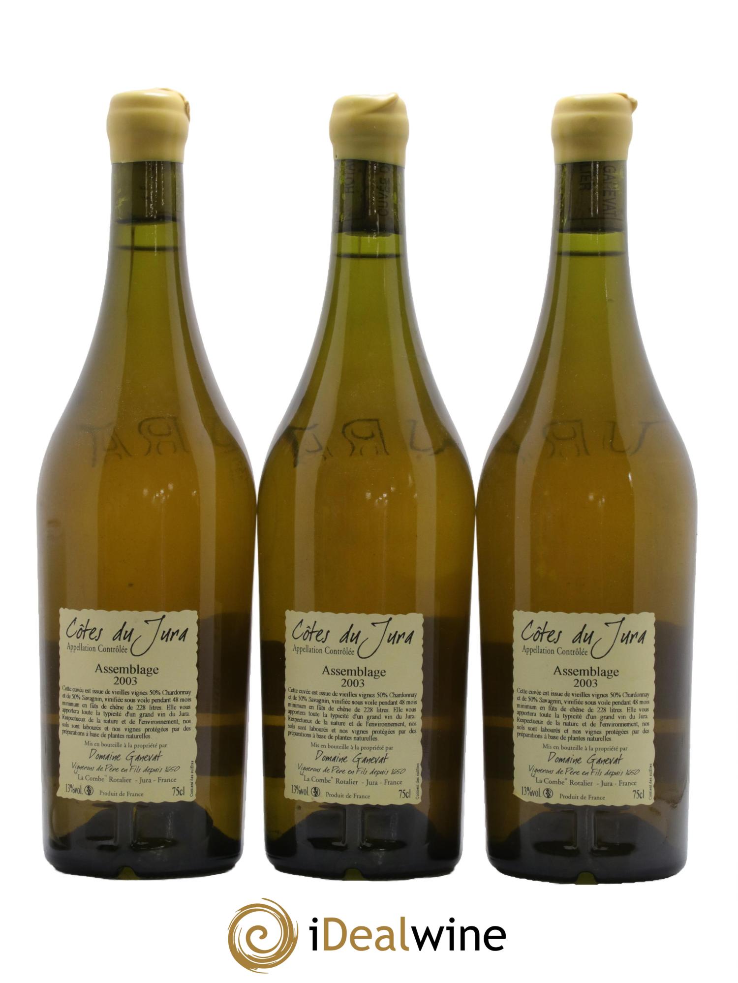 Côtes du Jura Cuvée de Garde Jean-François Ganevat (Domaine) 2003 - Lot de 3 bouteilles - 1