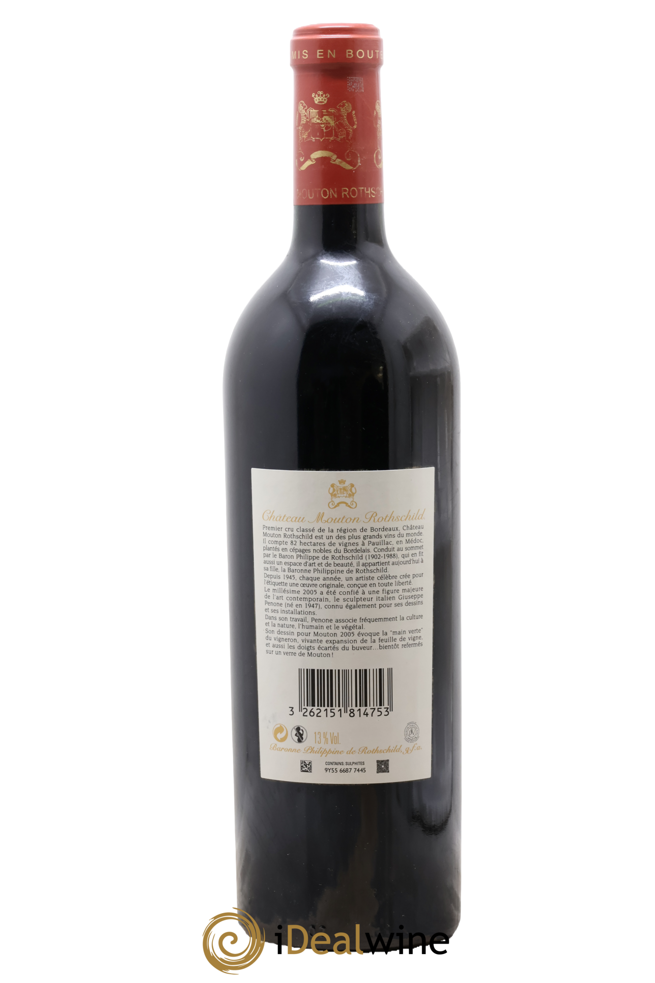 Château Mouton Rothschild 1er Grand Cru Classé 2005 - Lot de 1 bouteille - 1