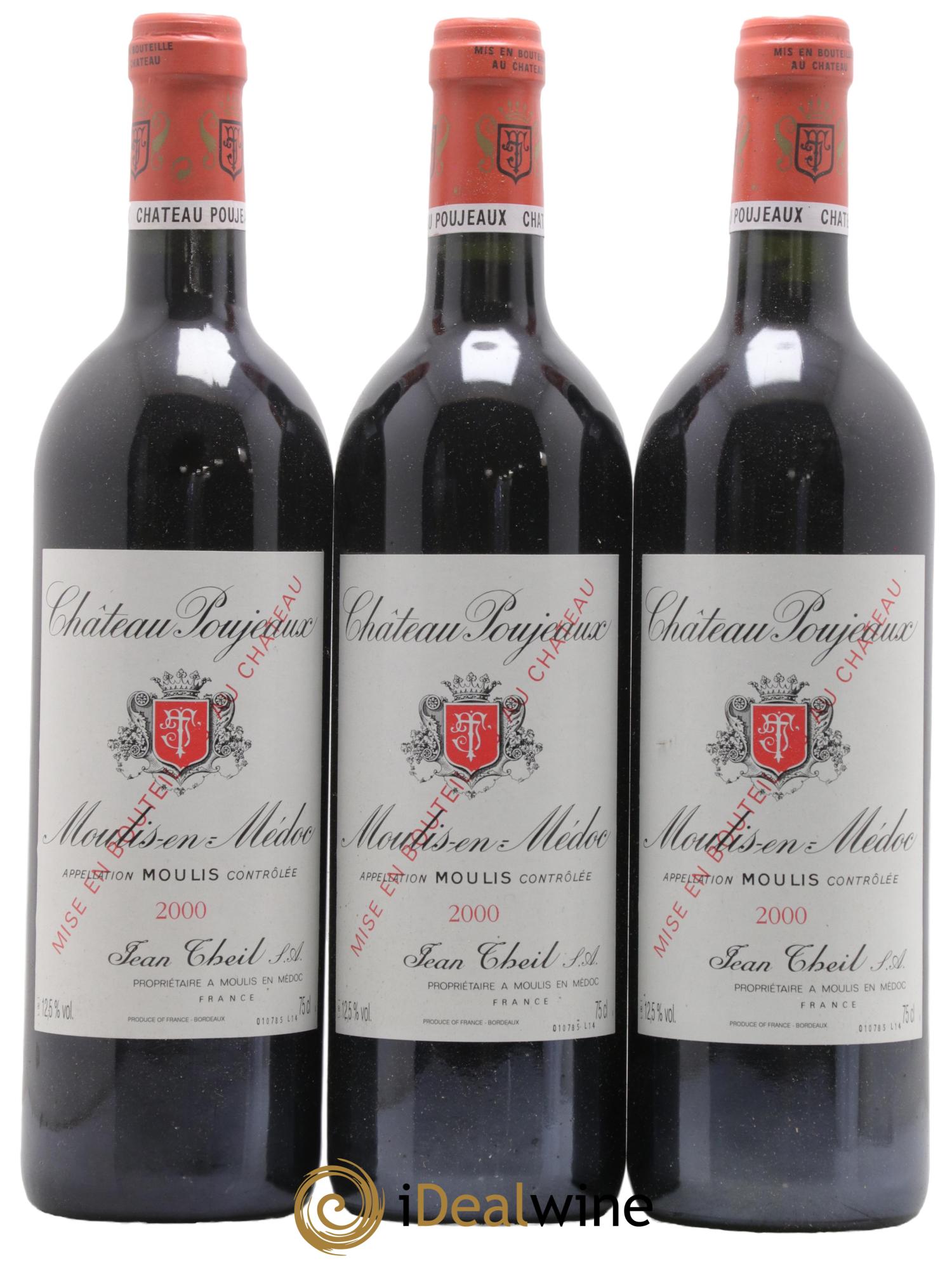 Château Poujeaux 2000 - Lot of 3 bottles - 0