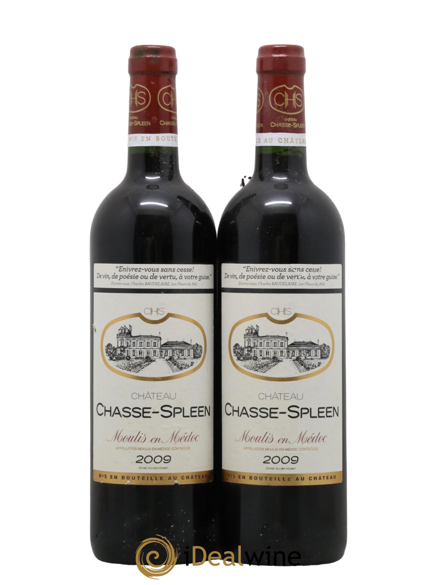 Château Chasse Spleen 2009 - Lot de 2 bouteilles - 0