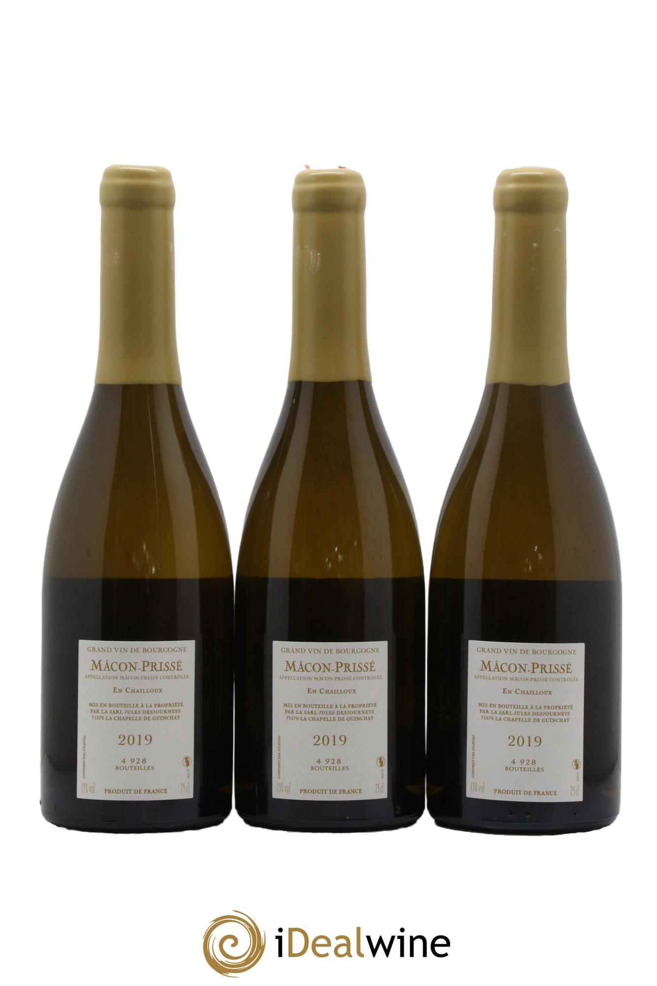 Mâcon-Prissé En Chailloux Jules Desjourneys 2019 - Posten von 3 Flaschen - 1