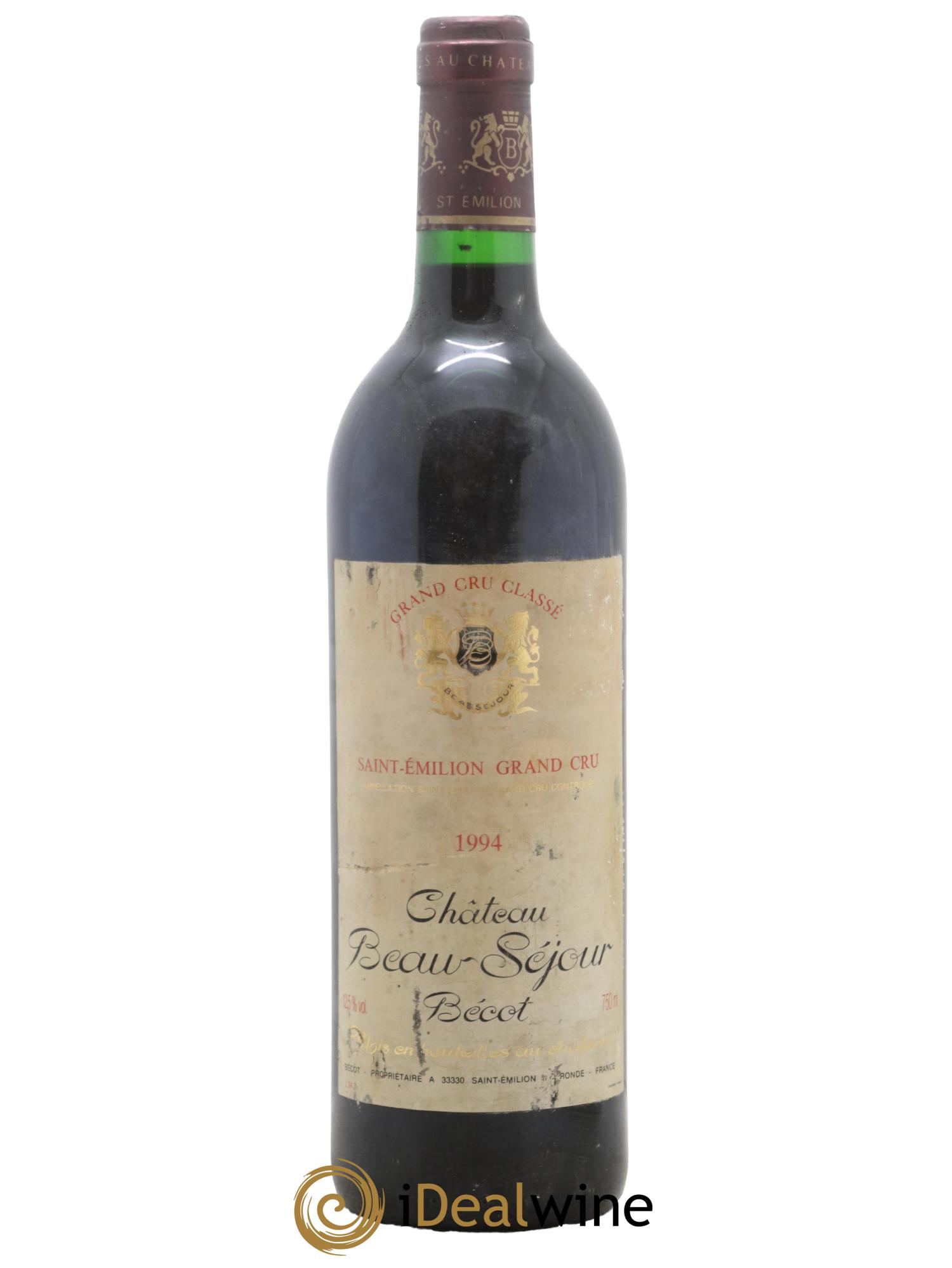 Château Beau-Séjour Bécot 1er Grand Cru Classé B 1994 - Lot de 1 bouteille - 0