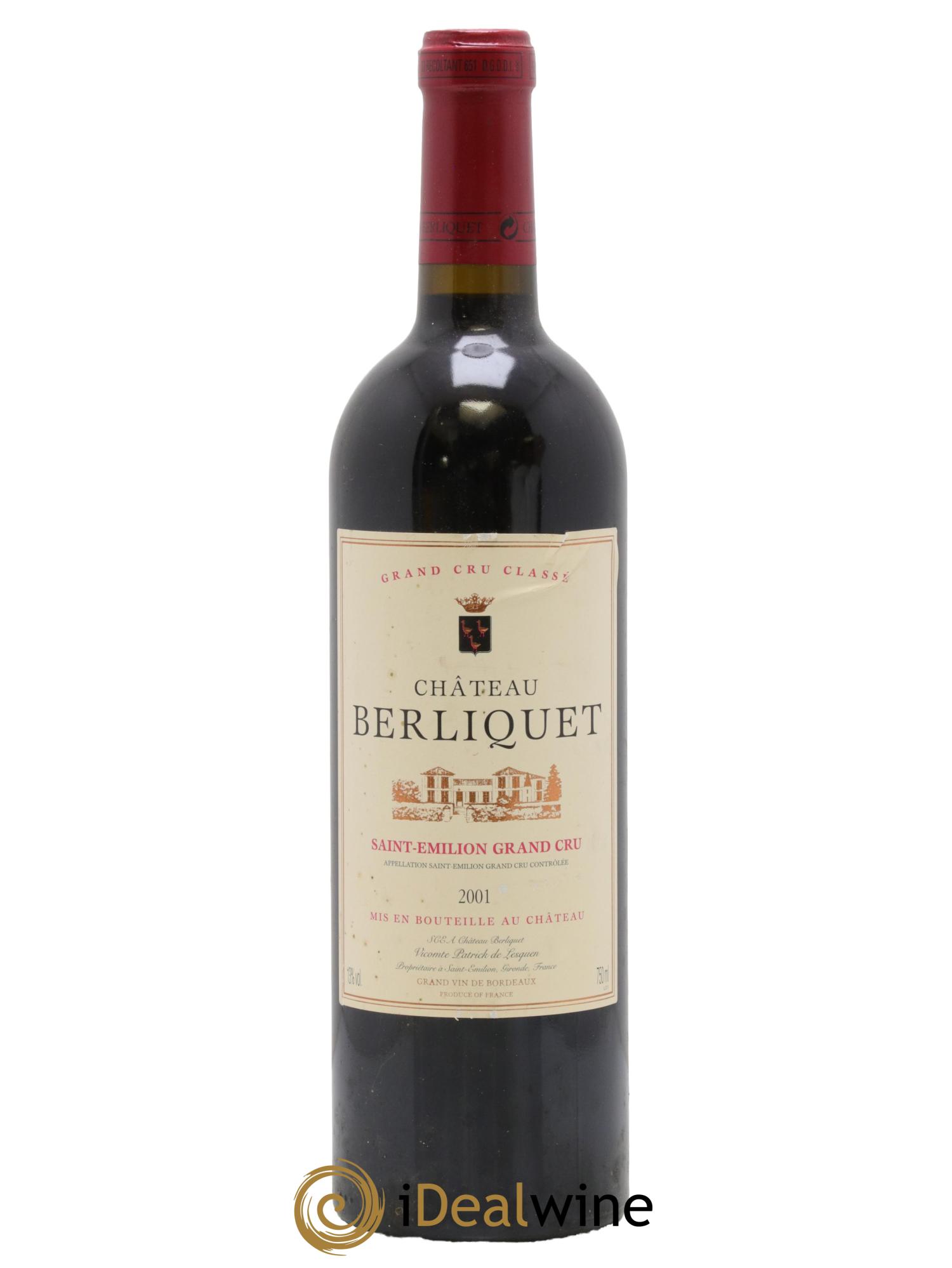 Château Berliquet Grand Cru Classé 2001 - Lot of 1 bottle - 0