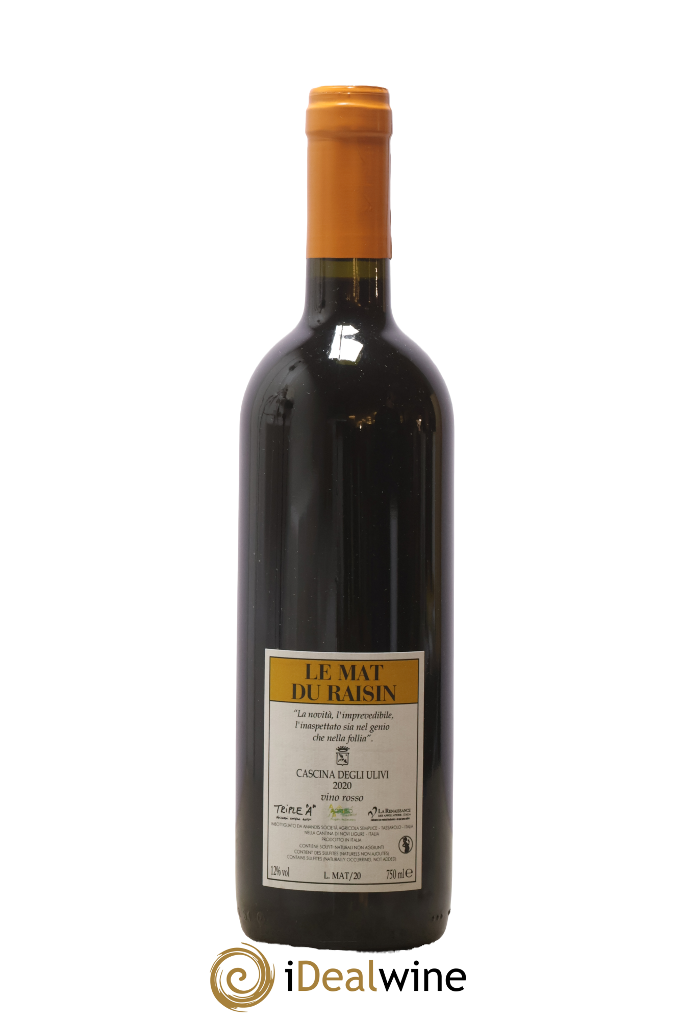 Italie Cascina Degli Ulivi Triple A Le Mat Du Raisin Stefano Bellotti 2020 - Lot of 1 bottle - 1