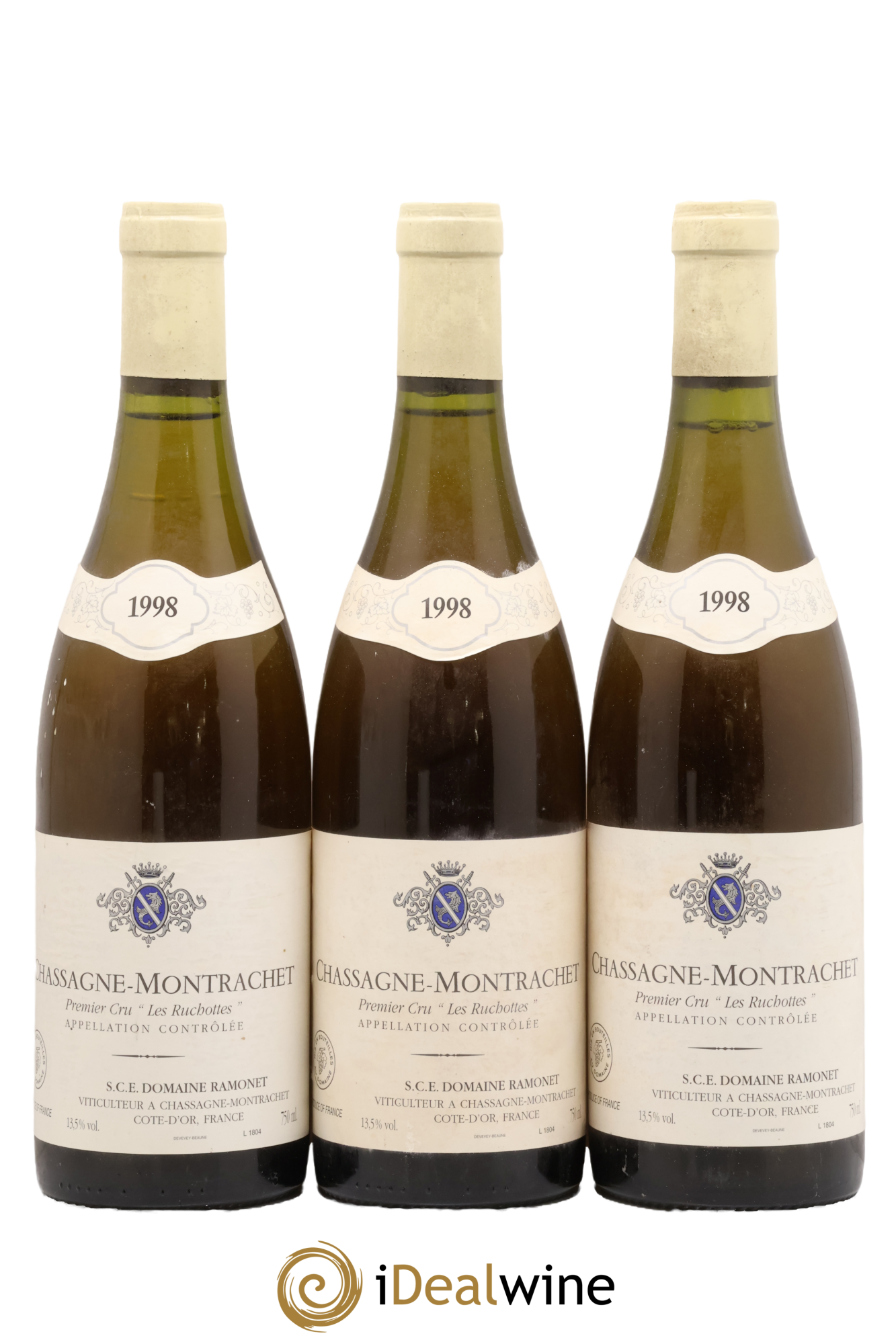 Chassagne-Montrachet 1er Cru Les Ruchottes Ramonet (Domaine) 1998 - Lot of 3 bottles - 0