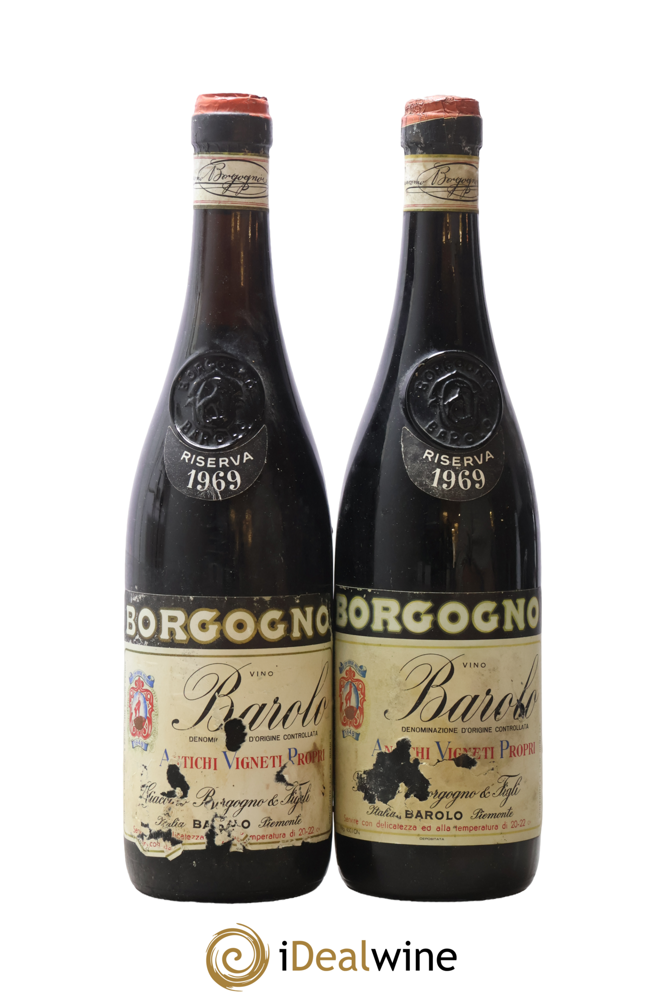 Barolo DOCG Riserva Giacomo Borgogno 1969 - Lot de 2 bouteilles - 0