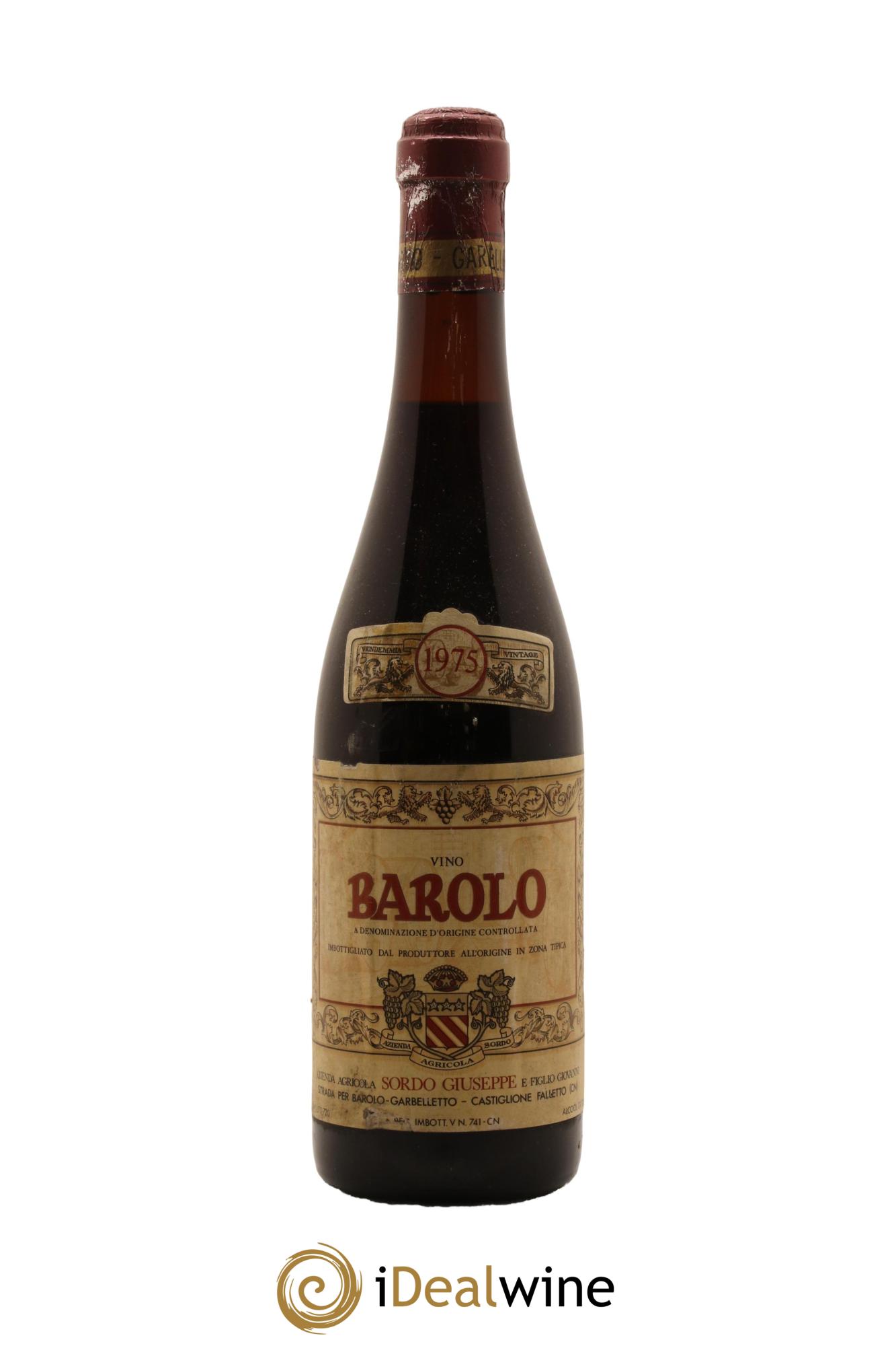 Barolo Giuseppe Sordo 1975 - Lot de 1 bouteille - 0
