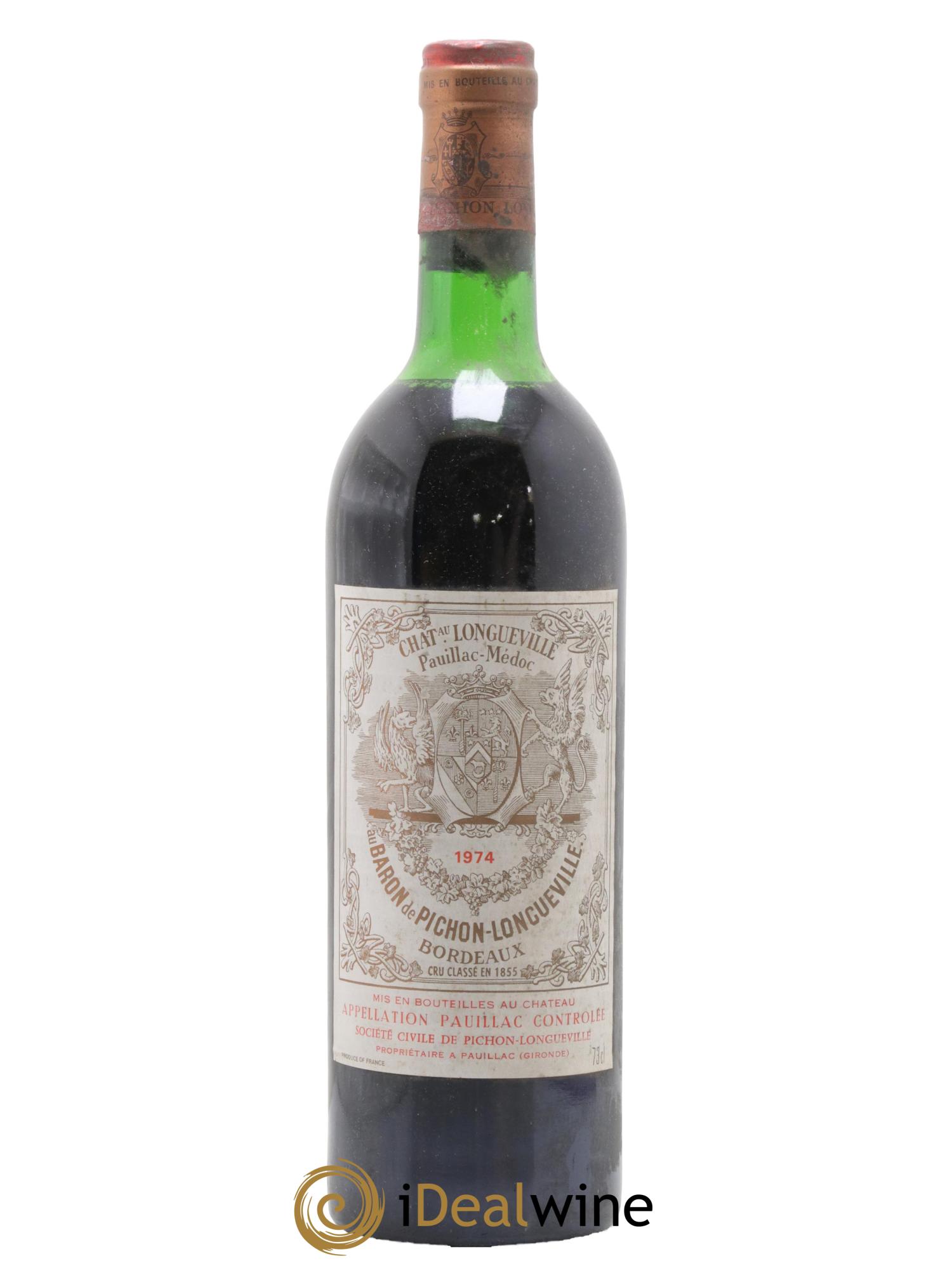 Pichon Longueville Baron 2ème Grand Cru Classé 1974 - Lot de 1 bouteille - 0