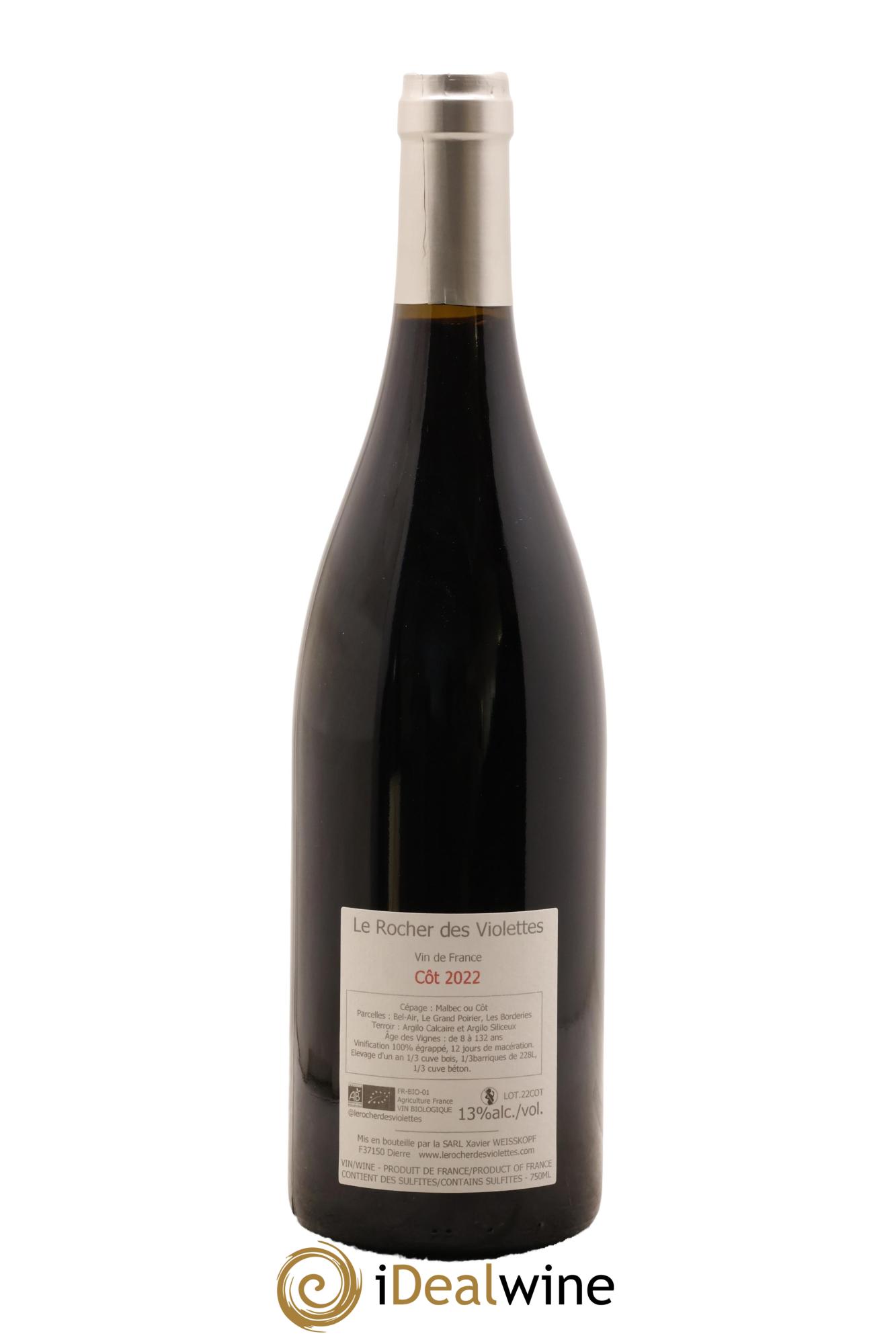 Vin de France Côt Le Rocher des Violettes 2022 - Lot de 1 bouteille - 1