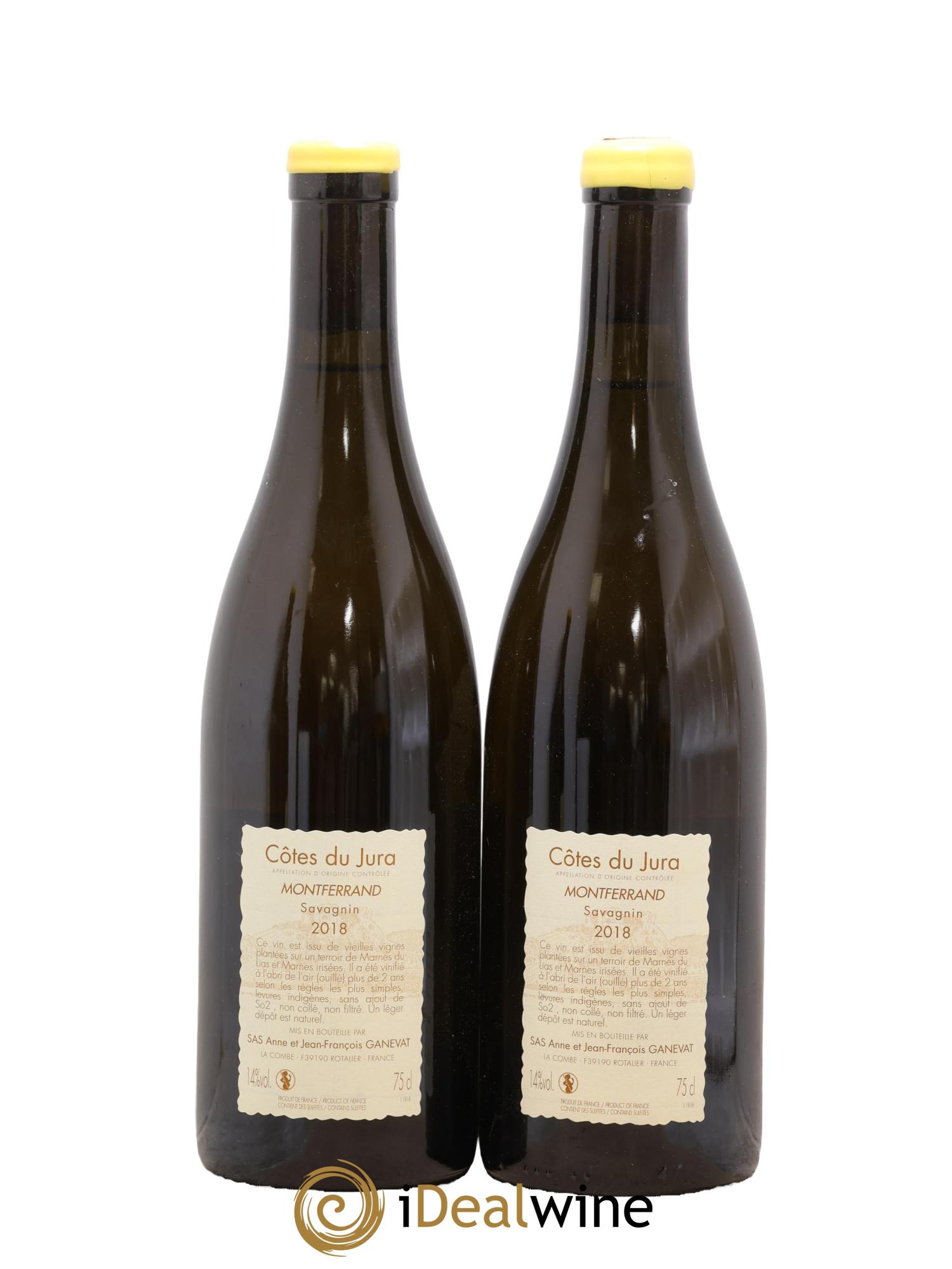 Côtes du Jura Montferrand savagnin Anne et Jean François Ganevat 2018 - Lot de 2 bouteilles - 1