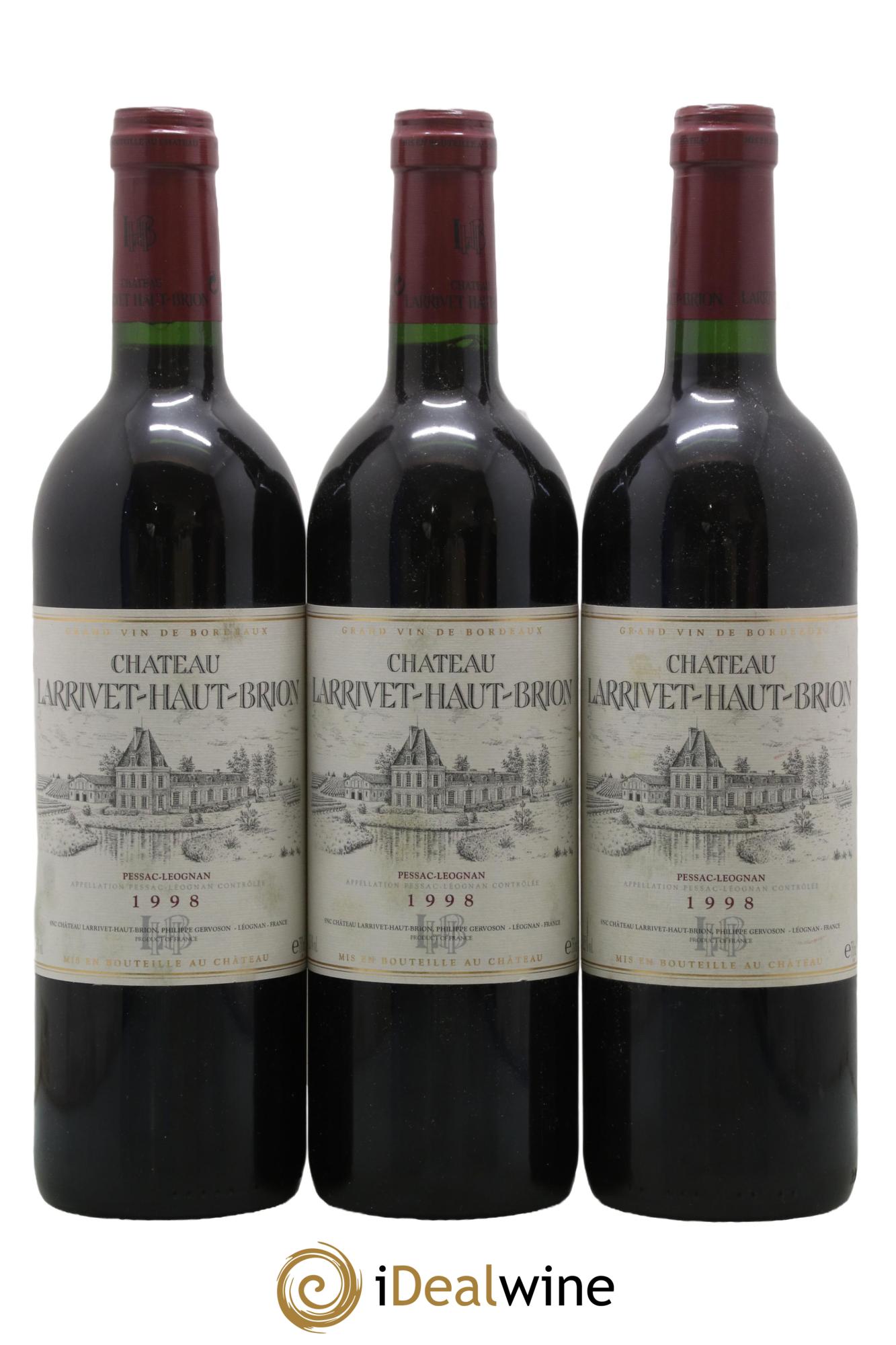 Château Larrivet Haut-Brion  1998 - Lot de 3 bouteilles - 0