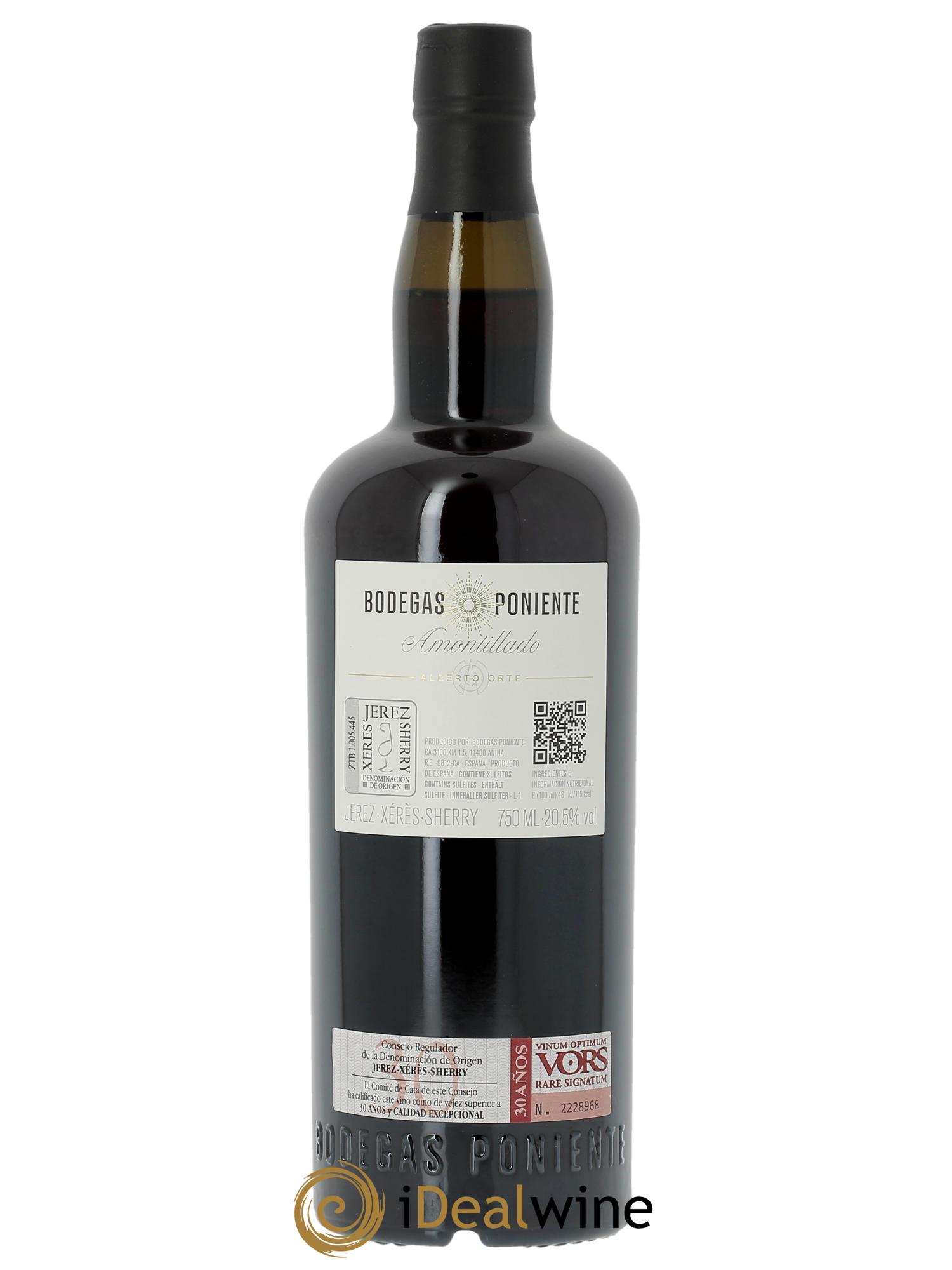 Jerez Jerez Amontillado Saca 1/24 Bodegas Poniente Alberto Orte  - Lot of 1 bottle - 1