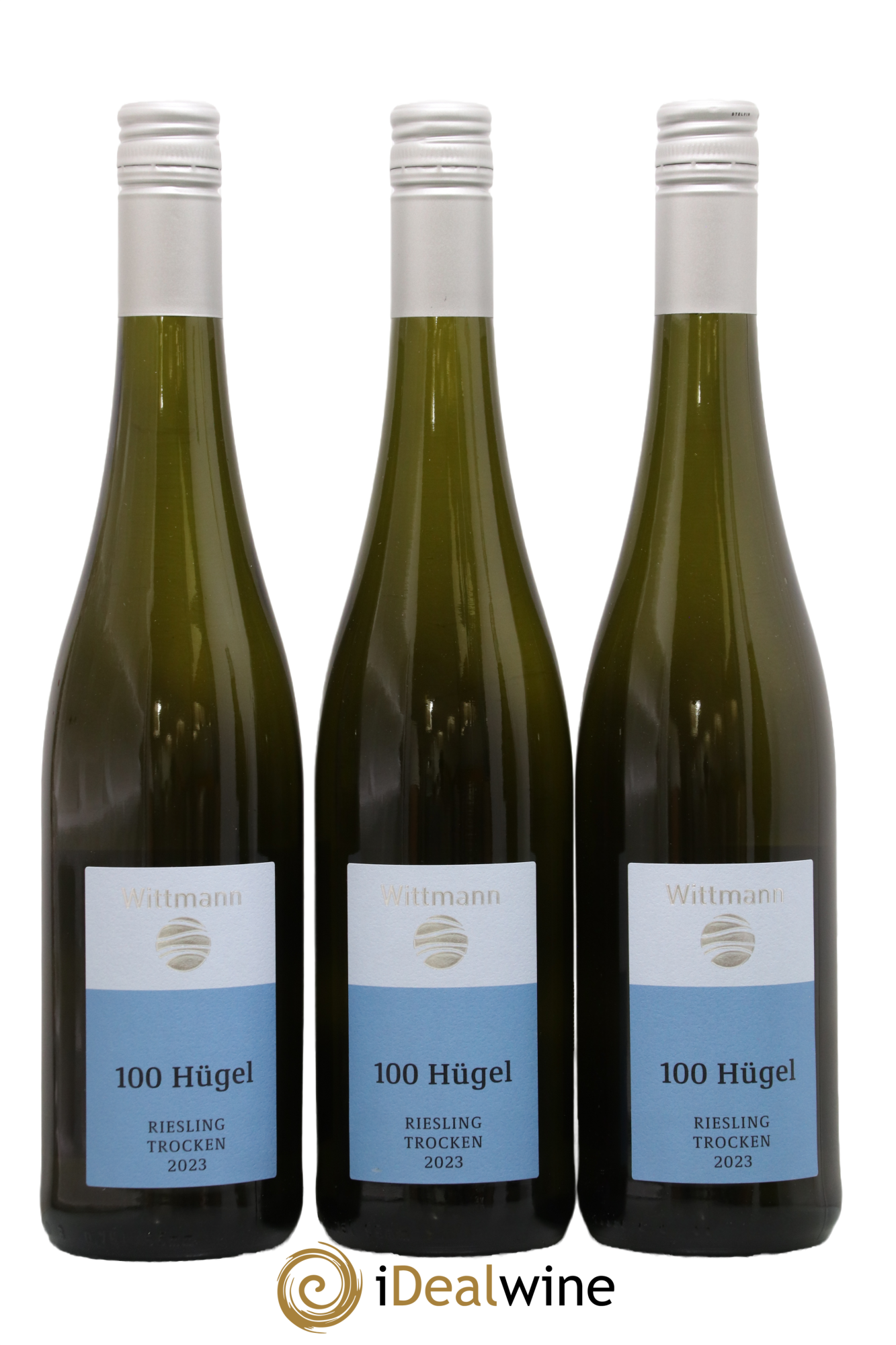 Allemagne Rheinhessen Riesling Trocken 100 Hugel Wittmann 2023 - Posten von 3 Flaschen - 0