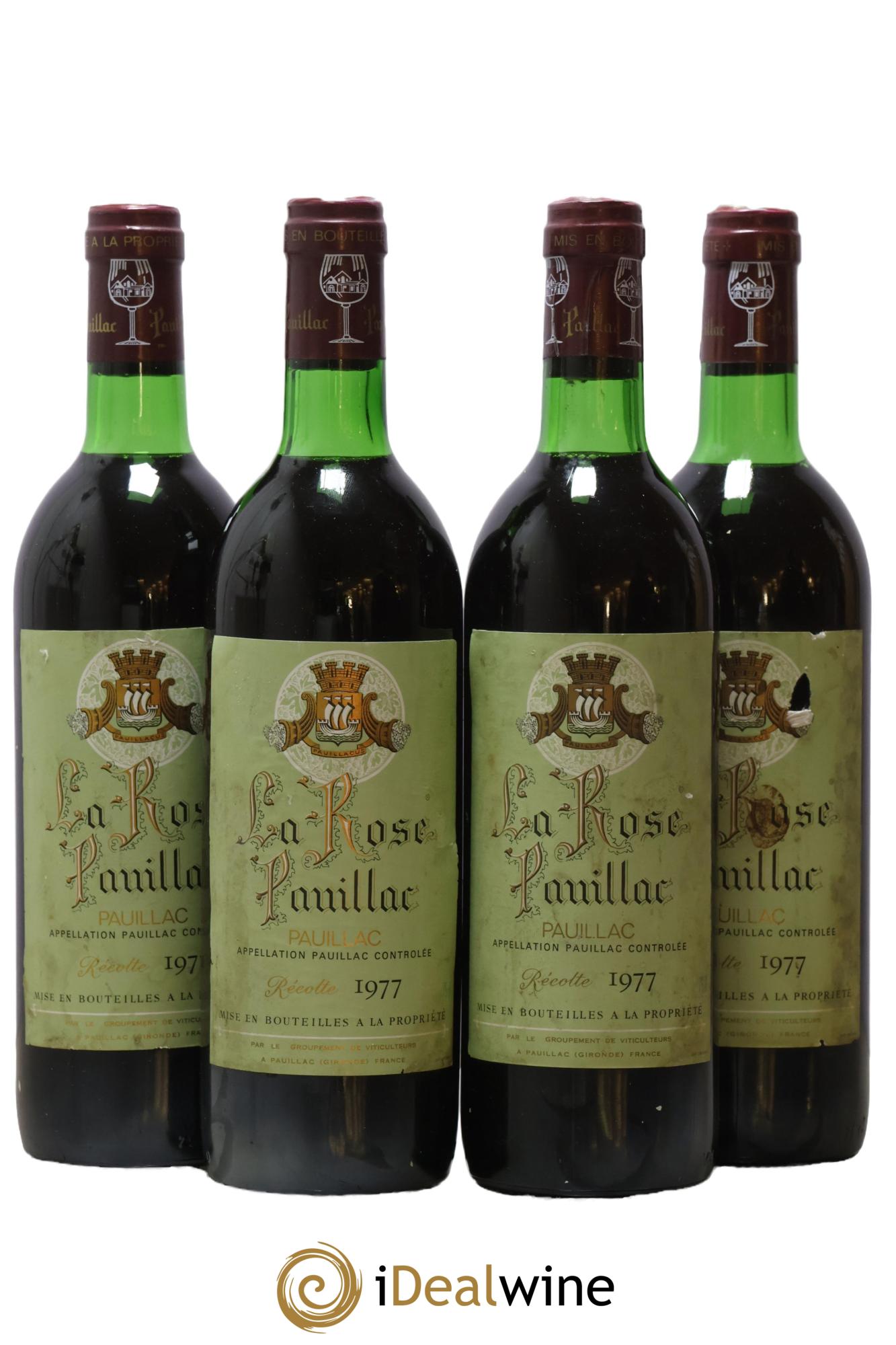 La Rose Pauillac 1977 - Lot of 4 bottles - 0