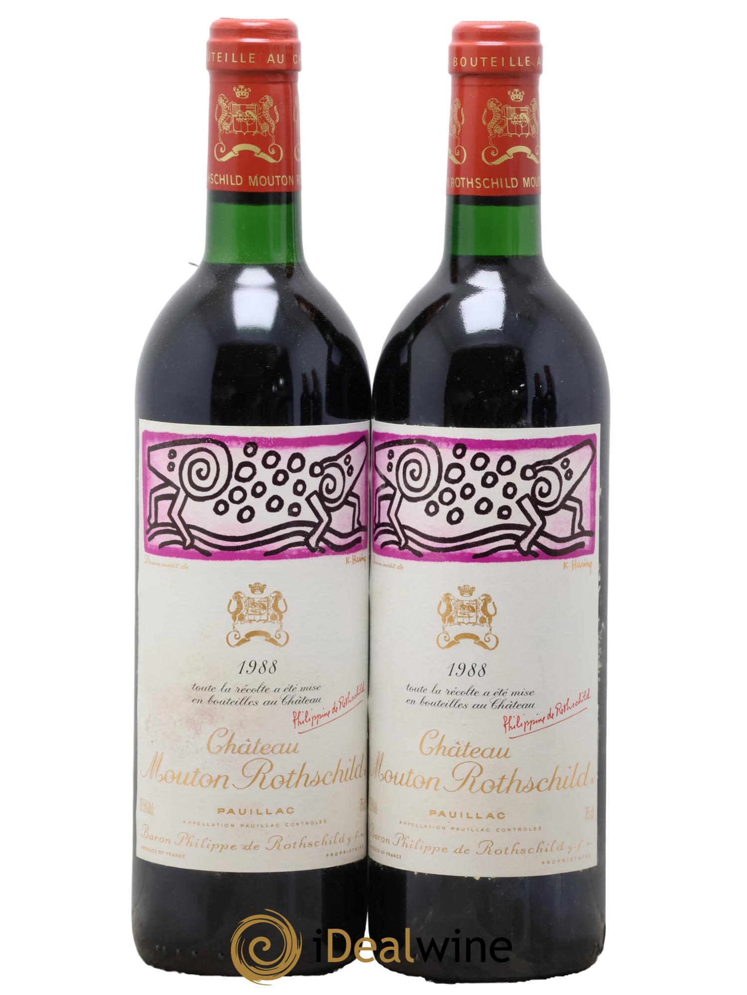 Château Mouton Rothschild 1er Grand Cru Classé 1988 - Lot de 2 bouteilles - 0