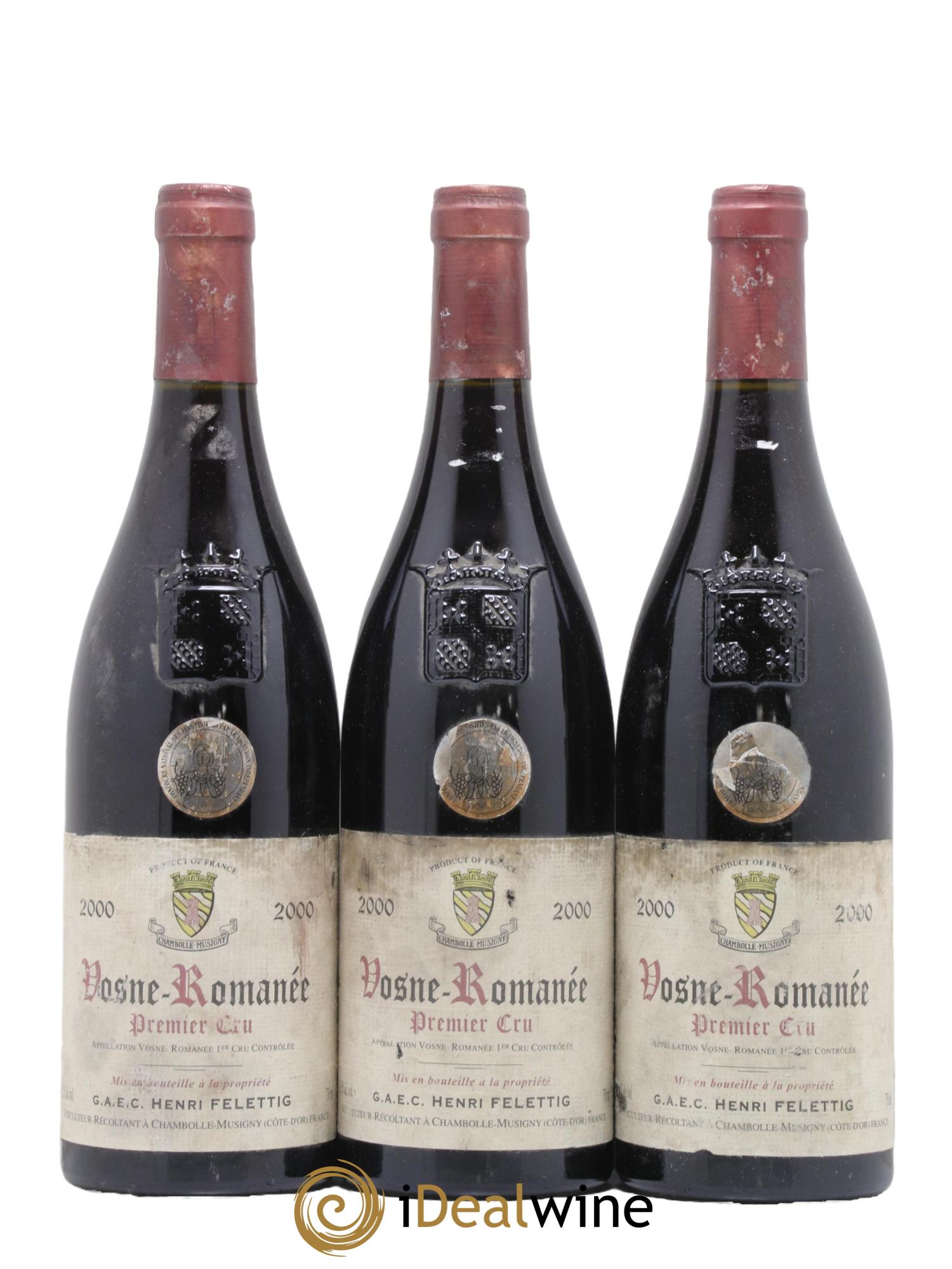 Vosne-Romanée 1er Cru Feletting 2000 - Lot de 3 bouteilles - 0