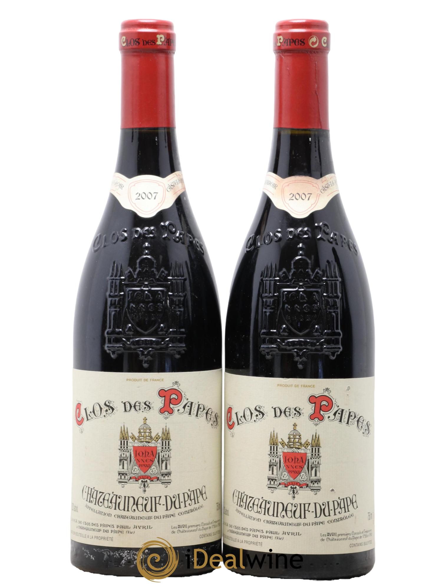 Châteauneuf-du-Pape Clos des Papes - Paul Avril 2007 - Lot de 2 bouteilles - 0