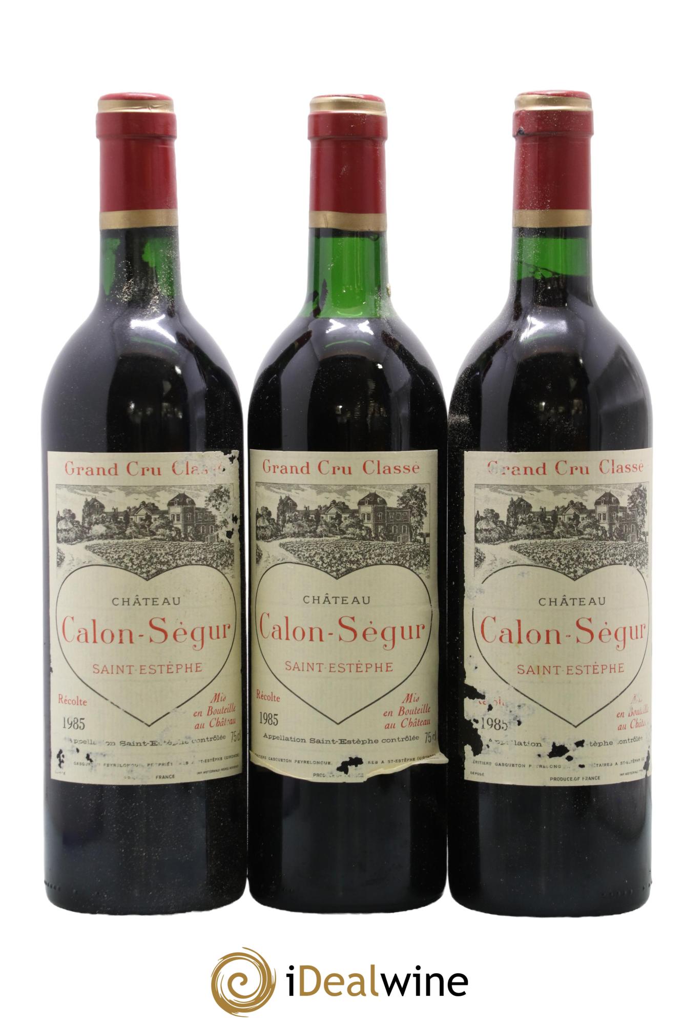 Château Calon Ségur 3ème Grand Cru Classé 1985 - Lot de 3 bouteilles - 0