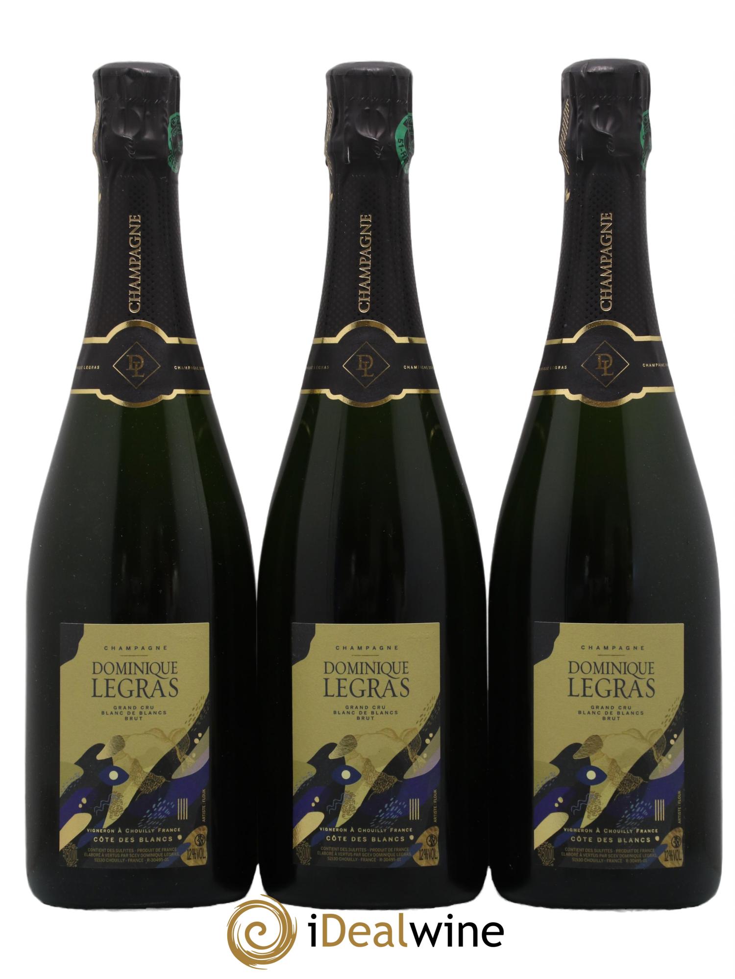 Champagne Maison Dominique Legras - Lot de 3 bouteilles - 0