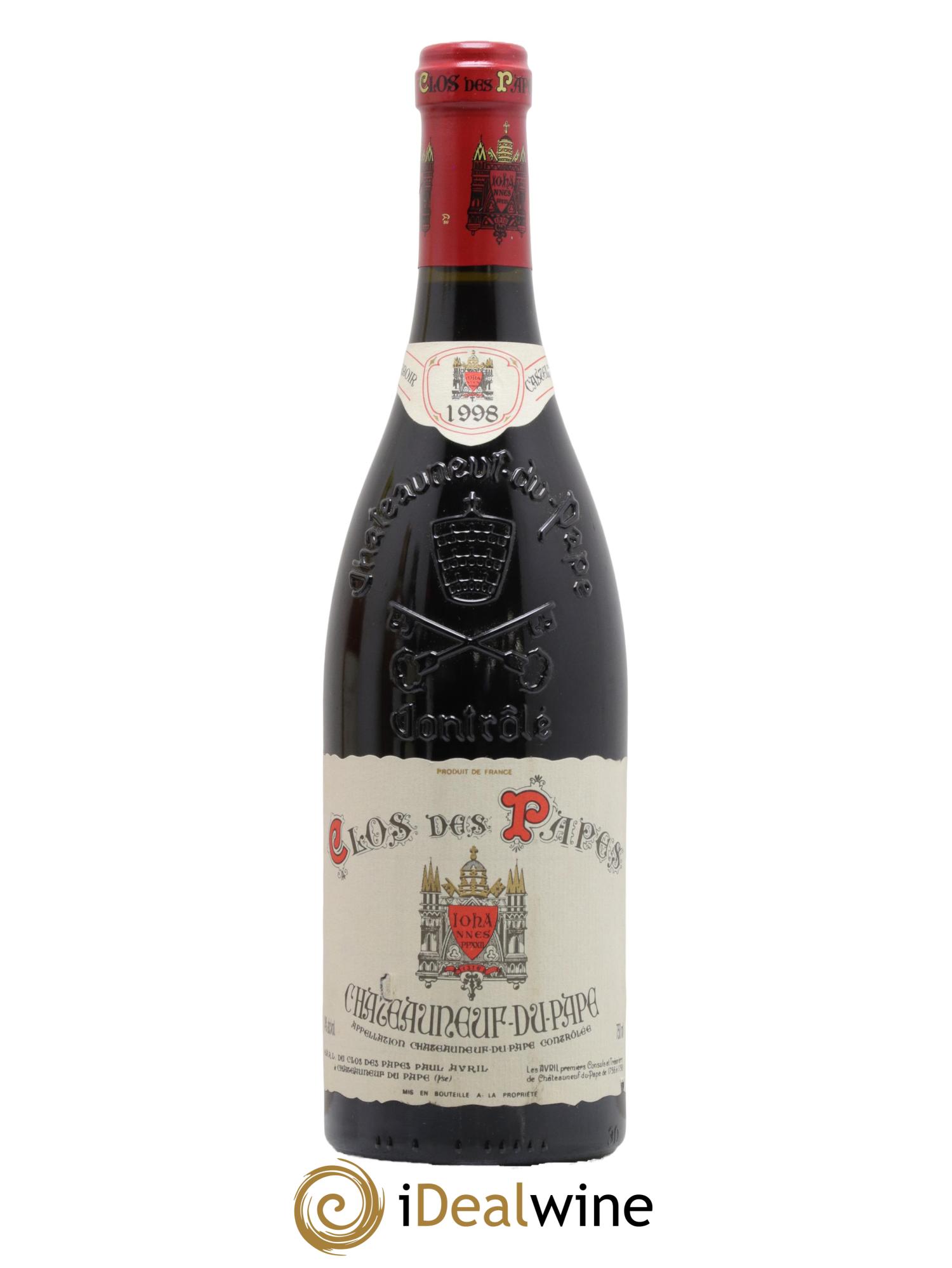 Châteauneuf-du-Pape Clos des Papes - Paul Avril 1998 - Lot de 1 bouteille - 0