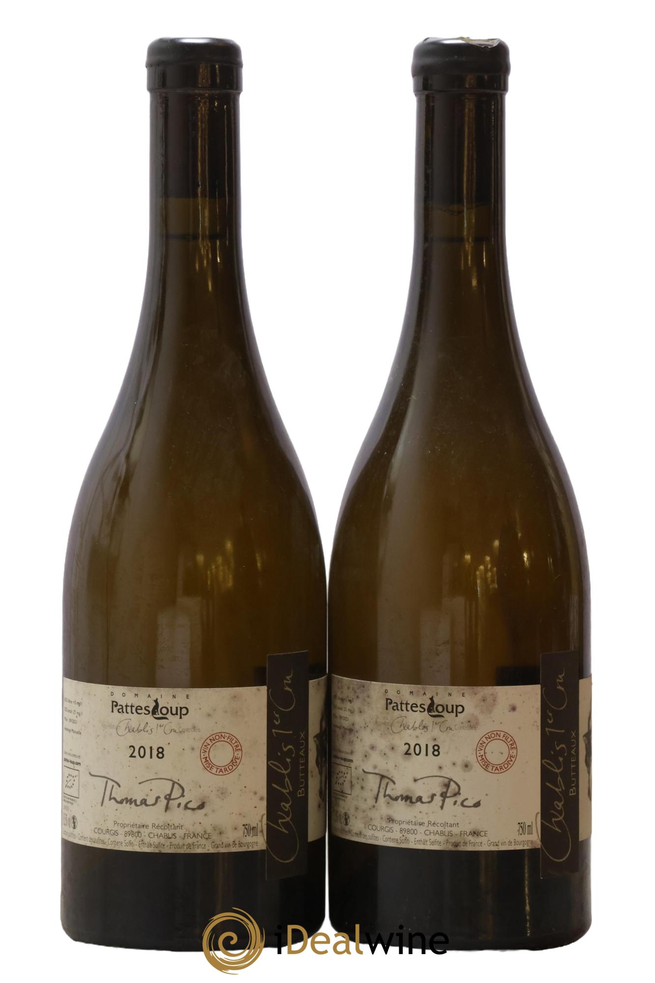 Chablis 1er Cru Butteaux Pattes Loup (Domaine) 2018 - Lot de 2 bouteilles - 1