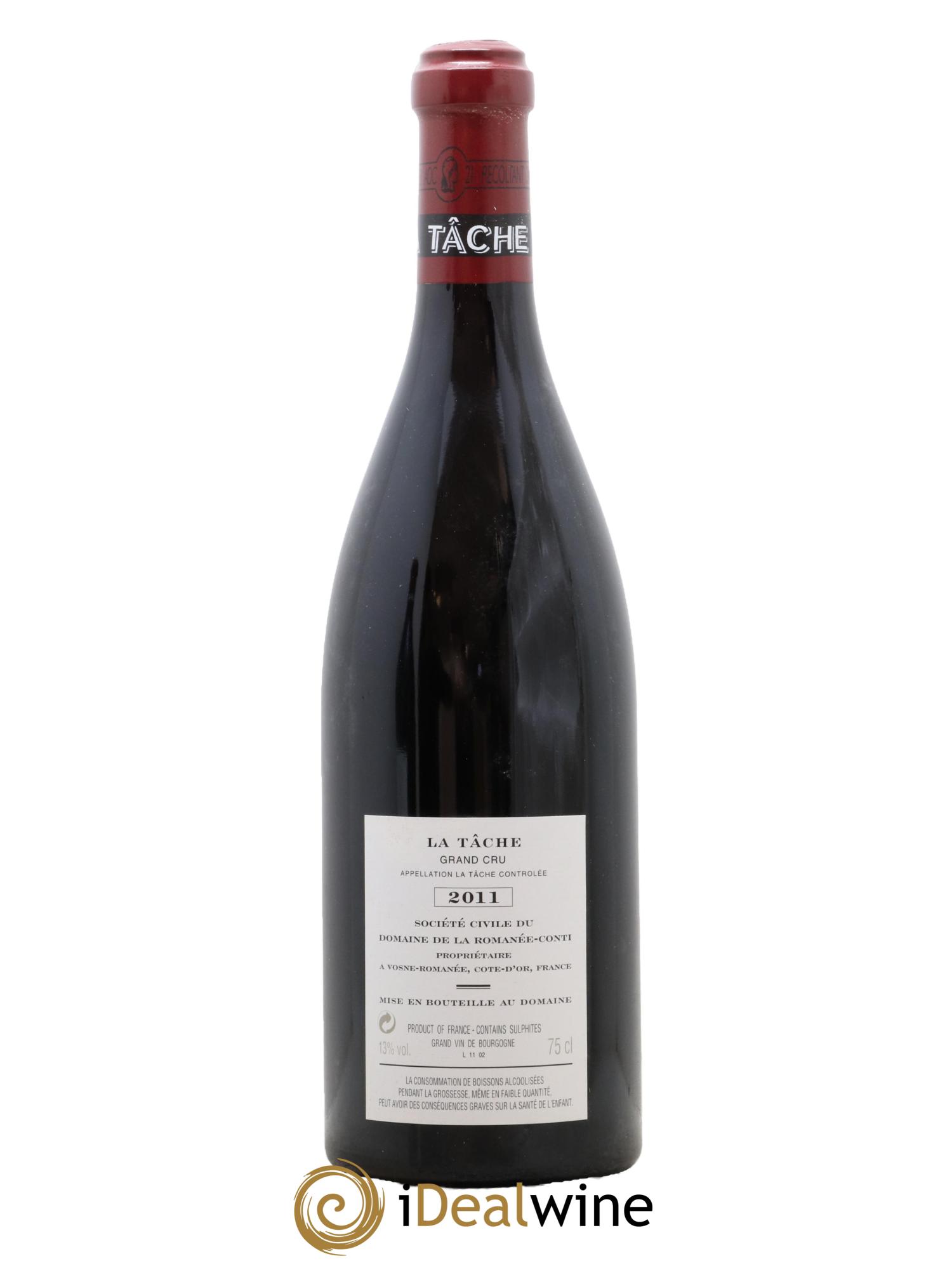 La Tâche Grand Cru Domaine de la Romanée-Conti  2011 - Lot de 1 bouteille - 1