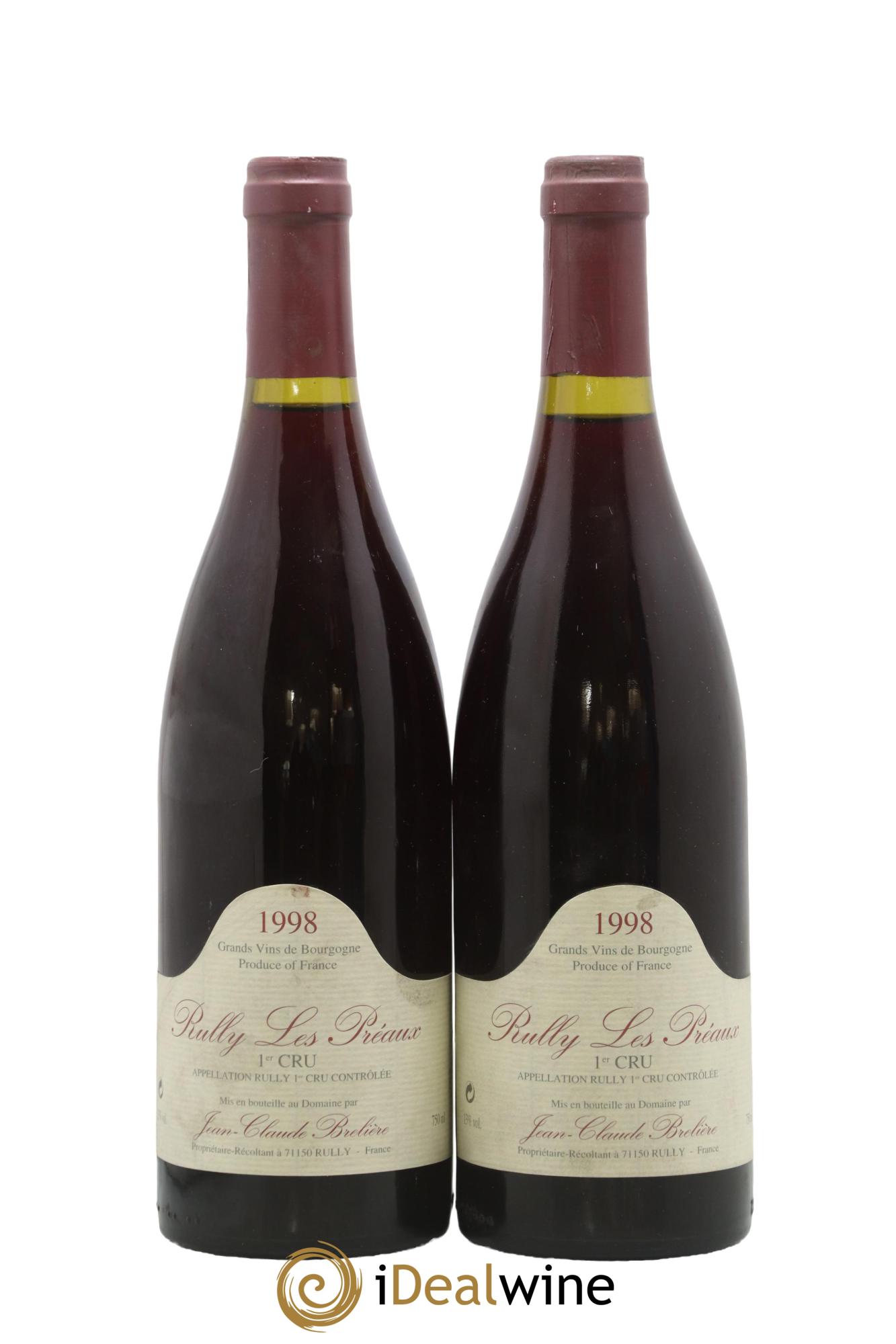 Rully 1er Cru Les Preaux Jean-Claude Brelieres 1998 - Lot de 2 bouteilles - 0